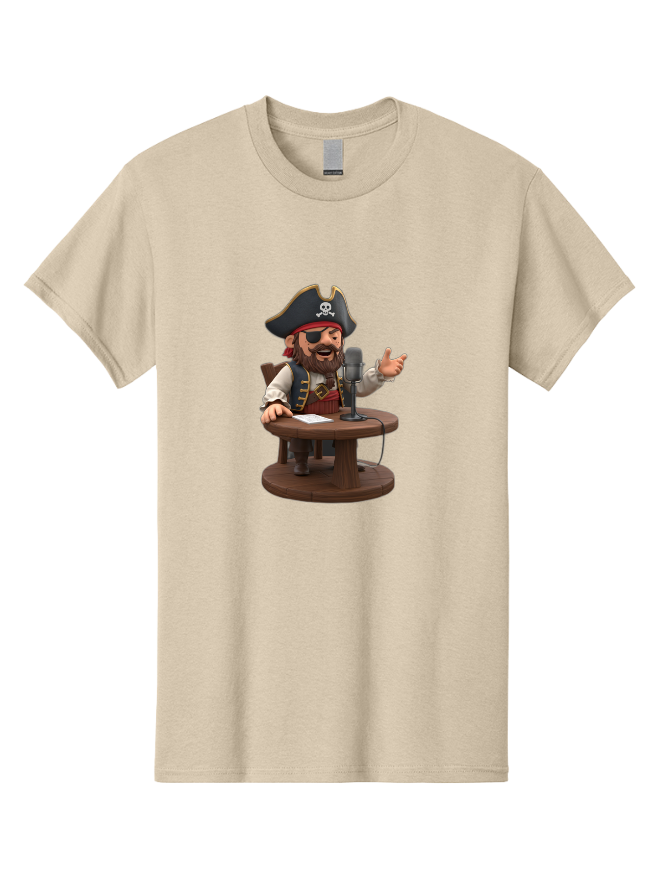 Pirate-Talking-Into-Microphone Men'S Graphic Tee, 100% Cotton, Comfortable Casual Summer Wear, Machine Washable, Vintage Camera, Old Camera, Antique Camera, Black Camera, Classic Photography, Photography Equipment, Nostalgic Device, Bai225