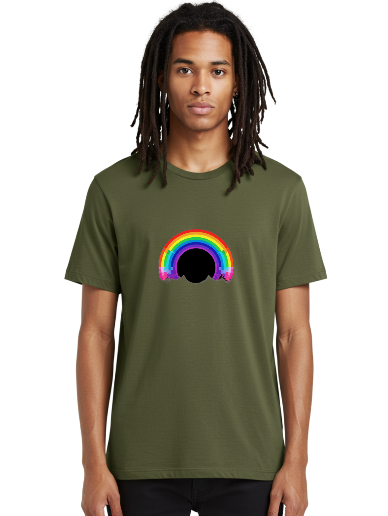 Pixelated-Rainbow Men'S Graphic Tee, 100% Cotton, Comfortable Casual Summer Wear, Machine Washable, Vintage Camera, Old Camera, Antique Camera, Black Camera, Classic Photography, Photography Equipment, Nostalgic Device, Film Camera, Camera Art Bai227