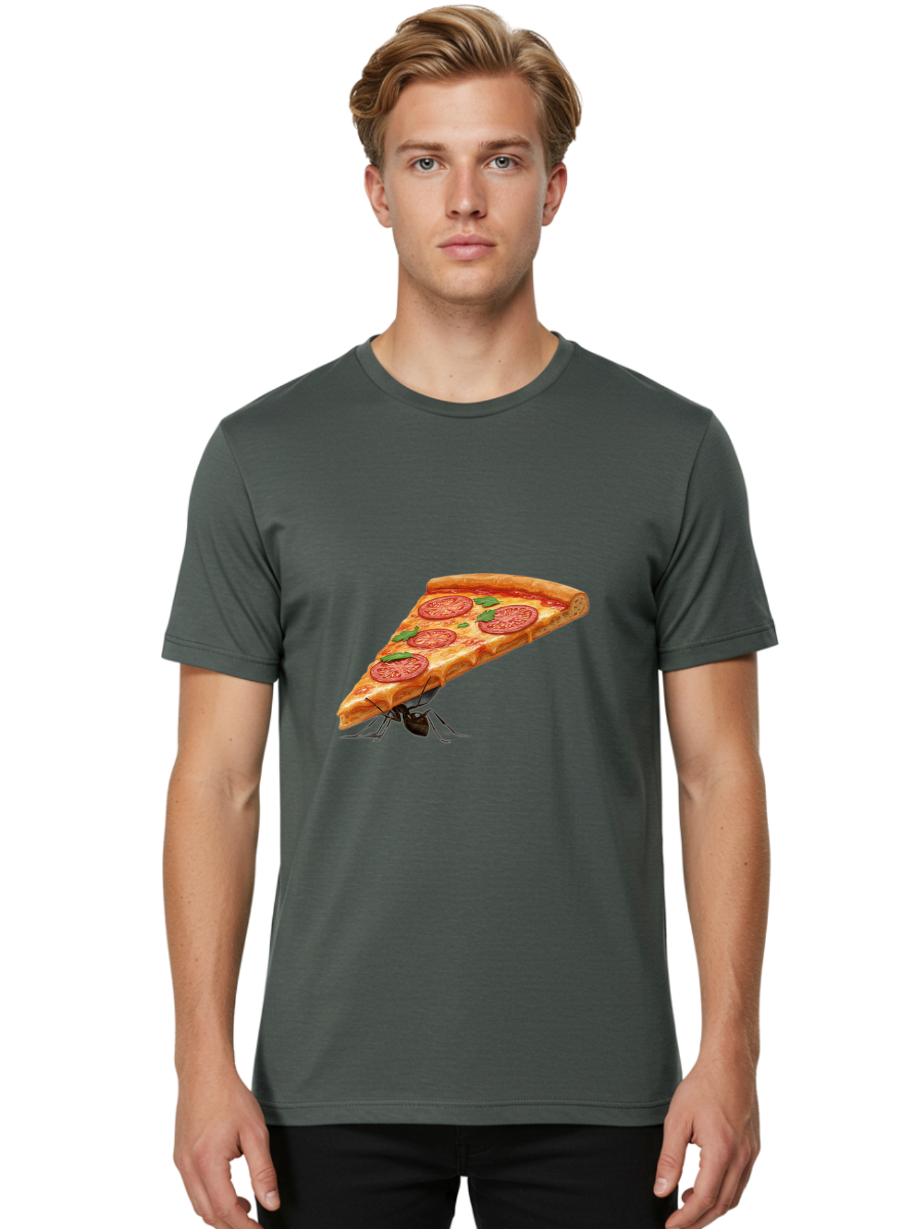 Pizza-Slice-With-Ant Men'S Graphic Tee, 100% Cotton, Comfortable Casual Summer Wear, Machine Washable, Vintage Camera, Old Camera, Antique Camera, Black Camera, Classic Photography, Photography Equipment, Nostalgic Device, Film Camera, Bai229