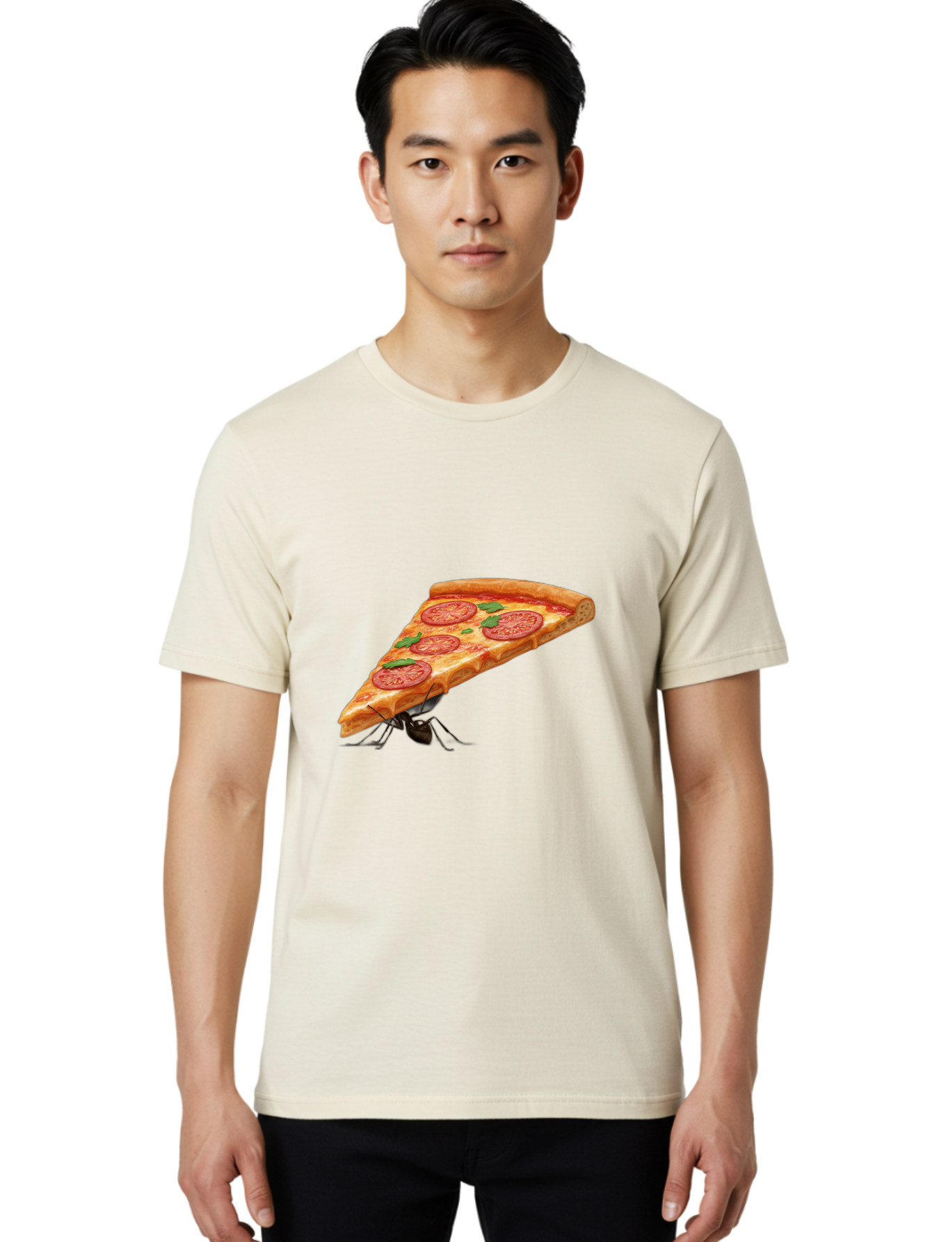 Pizza-Slice-With-Ant Men'S Graphic Tee, 100% Cotton, Comfortable Casual Summer Wear, Machine Washable, Vintage Camera, Old Camera, Antique Camera, Black Camera, Classic Photography, Photography Equipment, Nostalgic Device, Film Camera, Bai229