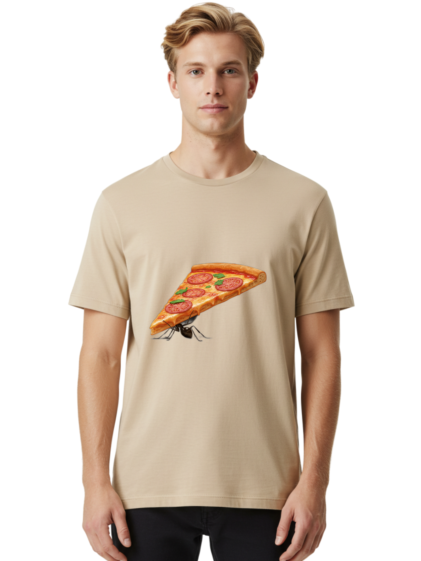 Pizza-Slice-With-Ant Men'S Graphic Tee, 100% Cotton, Comfortable Casual Summer Wear, Machine Washable, Vintage Camera, Old Camera, Antique Camera, Black Camera, Classic Photography, Photography Equipment, Nostalgic Device, Film Camera, Bai229