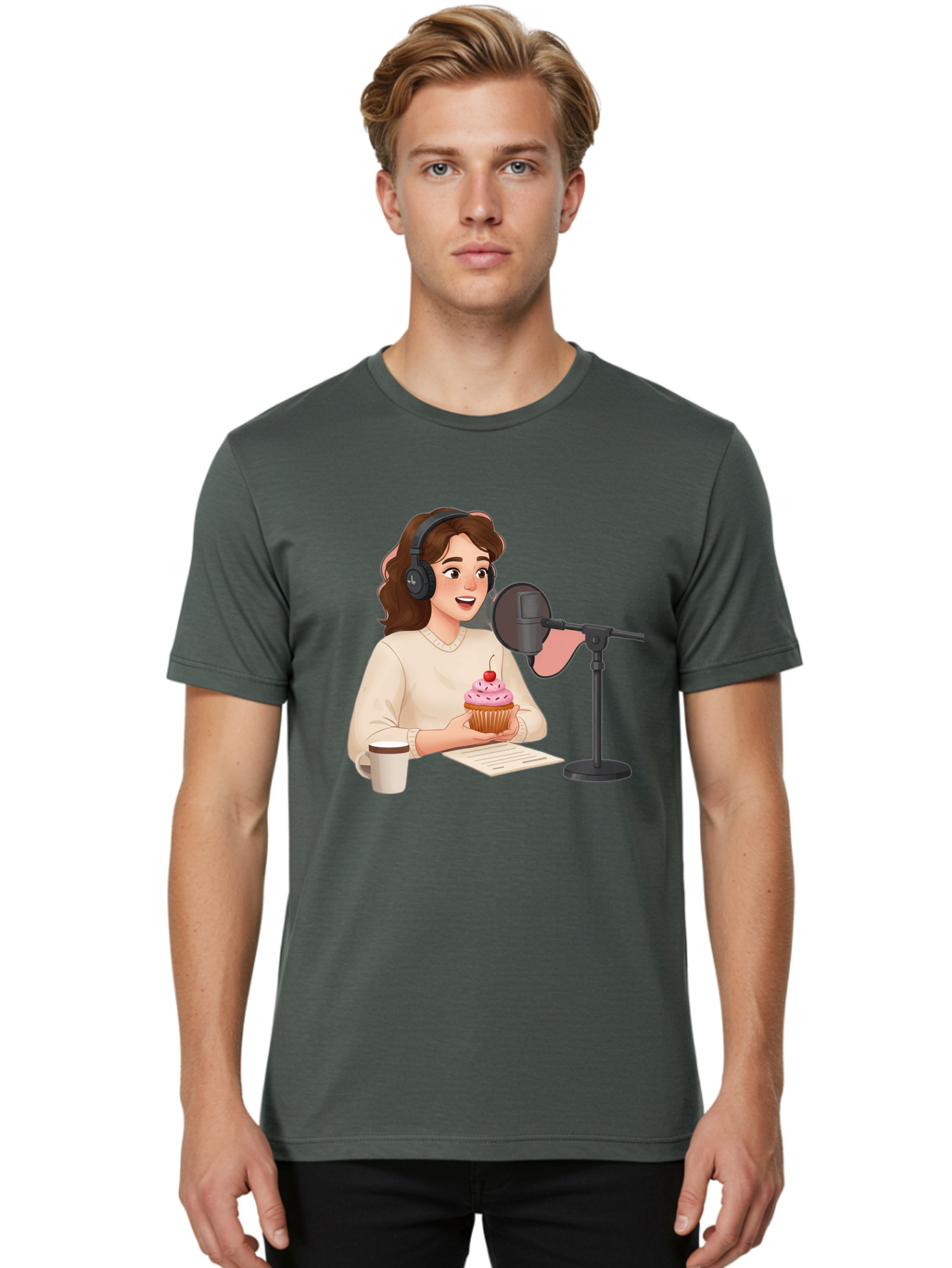 Podcast-Host-Cupcake Men'S Graphic Tee, 100% Cotton, Comfortable Casual Summer Wear, Machine Washable, Vintage Camera, Old Camera, Antique Camera, Black Camera, Classic Photography, Photography Equipment, Nostalgic Device, Film Camera, Bai231