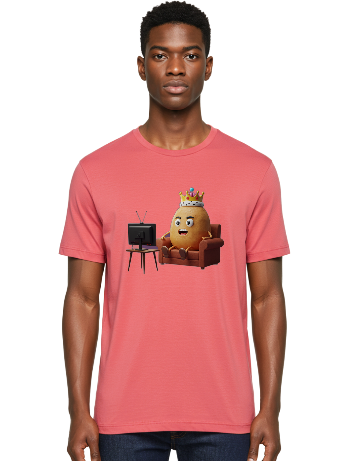 Potato-With-Crown Men'S Graphic Tee, 100% Cotton, Comfortable Casual Summer Wear, Machine Washable, Vintage Camera, Old Camera, Antique Camera, Black Camera, Classic Photography, Photography Equipment, Nostalgic Device, Film Camera, Camera Art Bai252