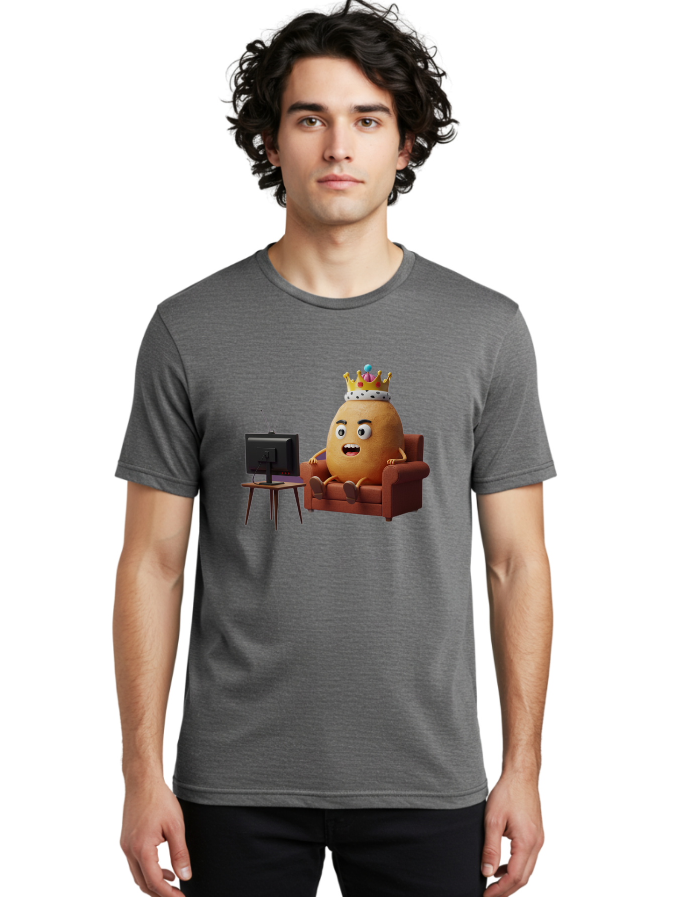 Potato-With-Crown Men'S Graphic Tee, 100% Cotton, Comfortable Casual Summer Wear, Machine Washable, Vintage Camera, Old Camera, Antique Camera, Black Camera, Classic Photography, Photography Equipment, Nostalgic Device, Film Camera, Camera Art Bai252
