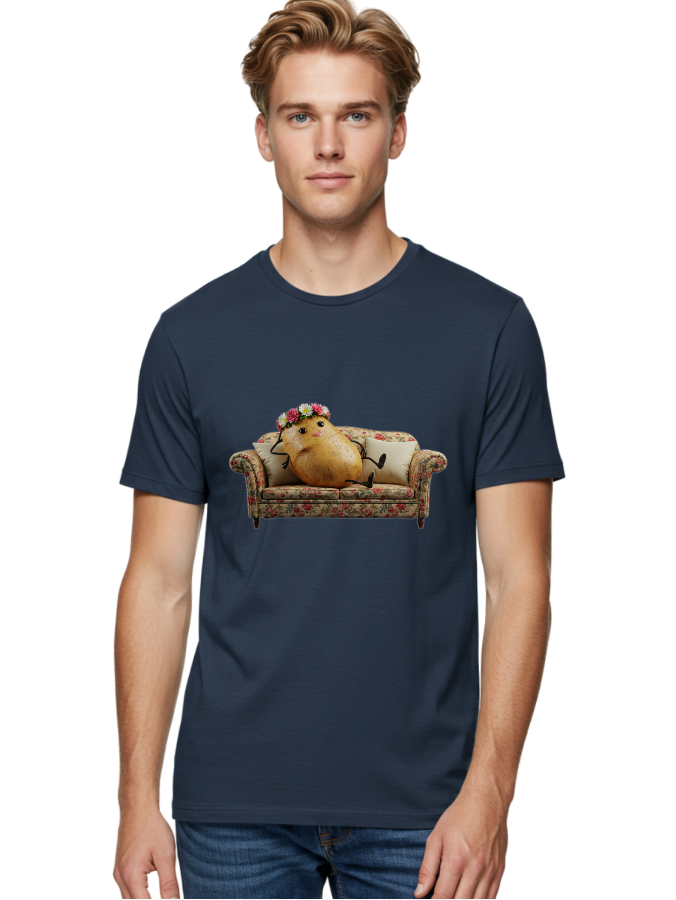 Potato-With-Flowers-On-Sofa Men'S Graphic Tee, 100% Cotton, Comfortable Casual Summer Wear, Machine Washable, Vintage Camera, Old Camera, Antique Camera, Black Camera, Classic Photography, Photography Equipment, Nostalgic Device, Film Camera, Bai253