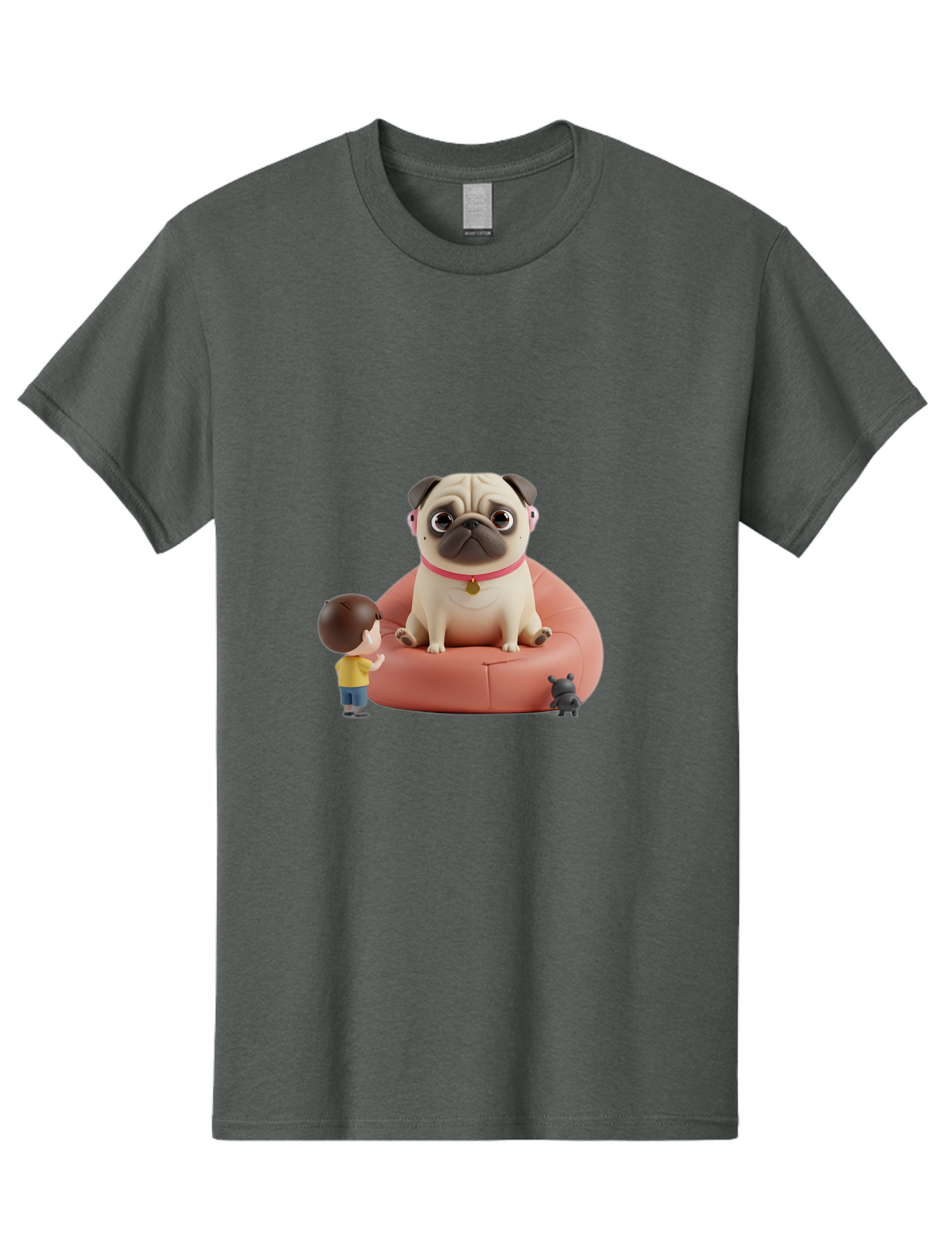 Pug-On-Bean-Bag Men'S Graphic Tee, 100% Cotton, Comfortable Casual Summer Wear, Machine Washable, Vintage Camera, Old Camera, Antique Camera, Black Camera, Classic Photography, Photography Equipment, Nostalgic Device, Film Camera, Camera Art Bai256