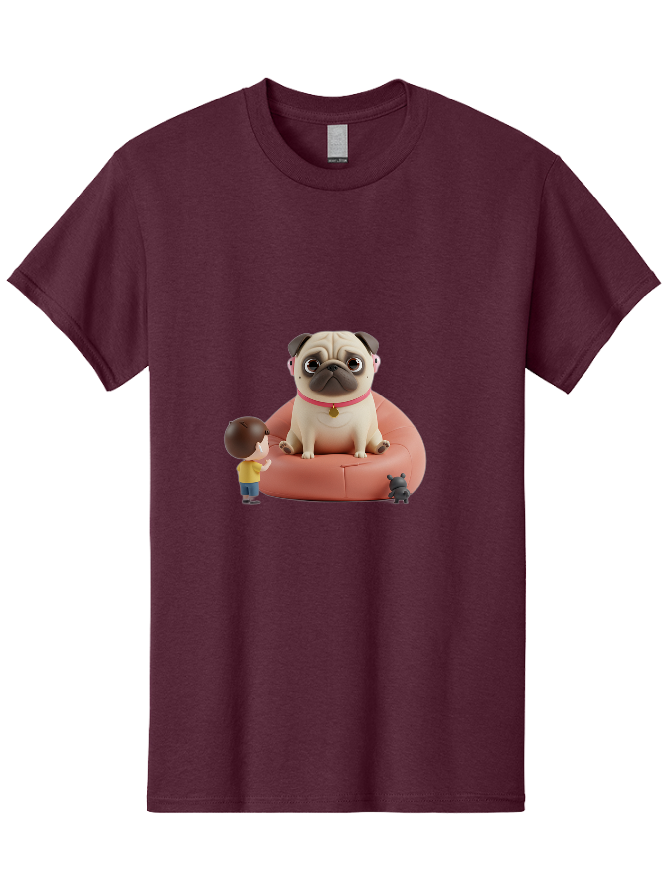 Pug-On-Bean-Bag Men'S Graphic Tee, 100% Cotton, Comfortable Casual Summer Wear, Machine Washable, Vintage Camera, Old Camera, Antique Camera, Black Camera, Classic Photography, Photography Equipment, Nostalgic Device, Film Camera, Camera Art Bai256