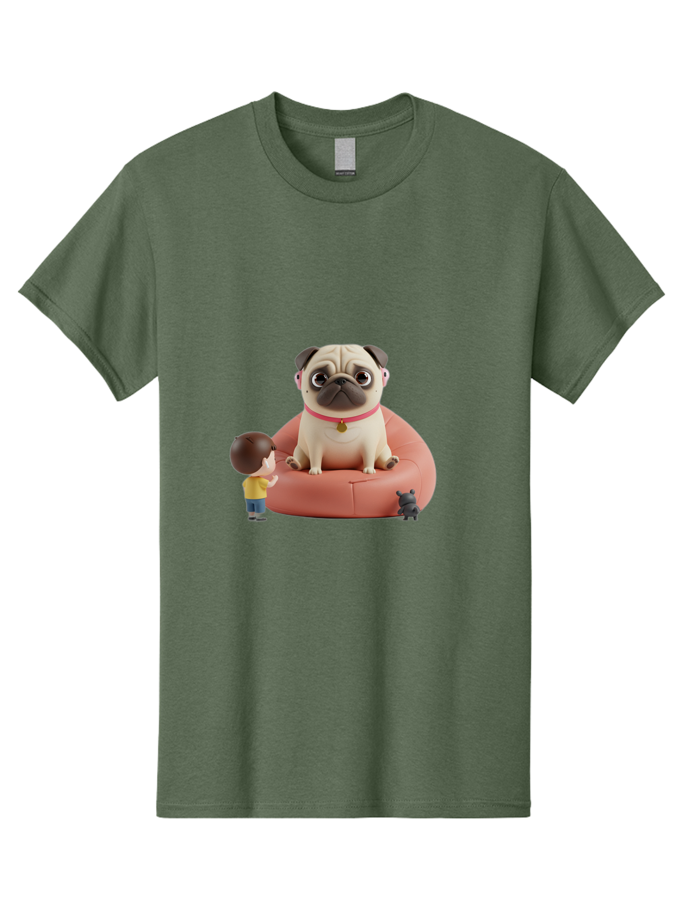 Pug-On-Bean-Bag Men'S Graphic Tee, 100% Cotton, Comfortable Casual Summer Wear, Machine Washable, Vintage Camera, Old Camera, Antique Camera, Black Camera, Classic Photography, Photography Equipment, Nostalgic Device, Film Camera, Camera Art Bai256