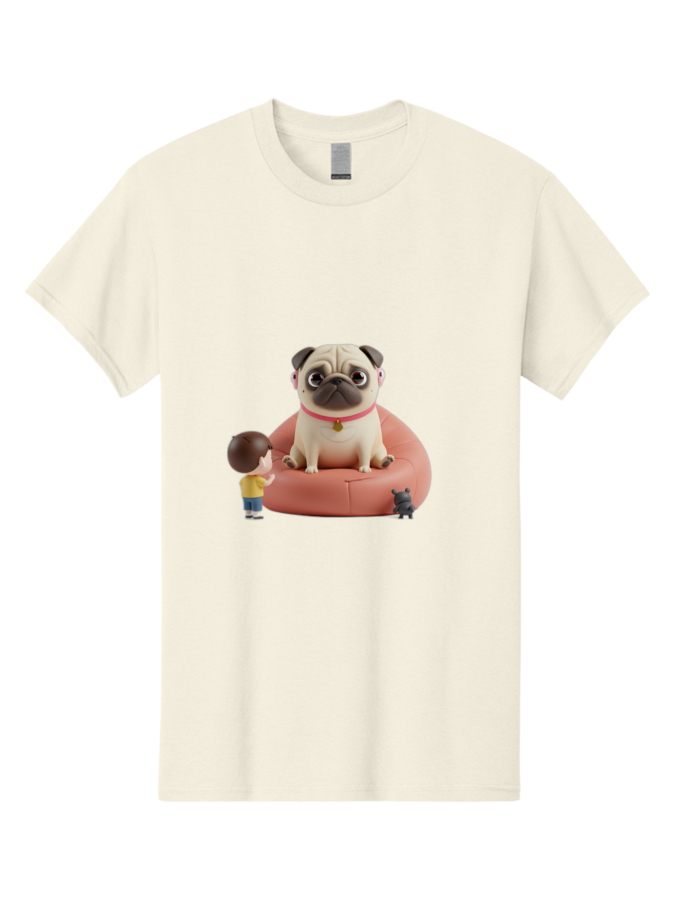 Pug-On-Bean-Bag Men'S Graphic Tee, 100% Cotton, Comfortable Casual Summer Wear, Machine Washable, Vintage Camera, Old Camera, Antique Camera, Black Camera, Classic Photography, Photography Equipment, Nostalgic Device, Film Camera, Camera Art Bai256