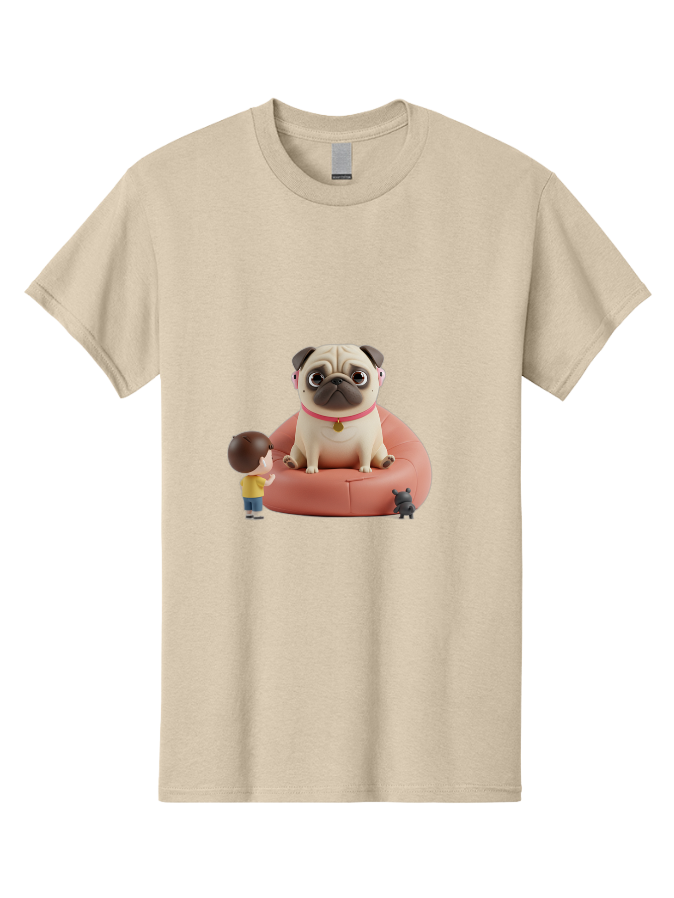 Pug-On-Bean-Bag Men'S Graphic Tee, 100% Cotton, Comfortable Casual Summer Wear, Machine Washable, Vintage Camera, Old Camera, Antique Camera, Black Camera, Classic Photography, Photography Equipment, Nostalgic Device, Film Camera, Camera Art Bai256