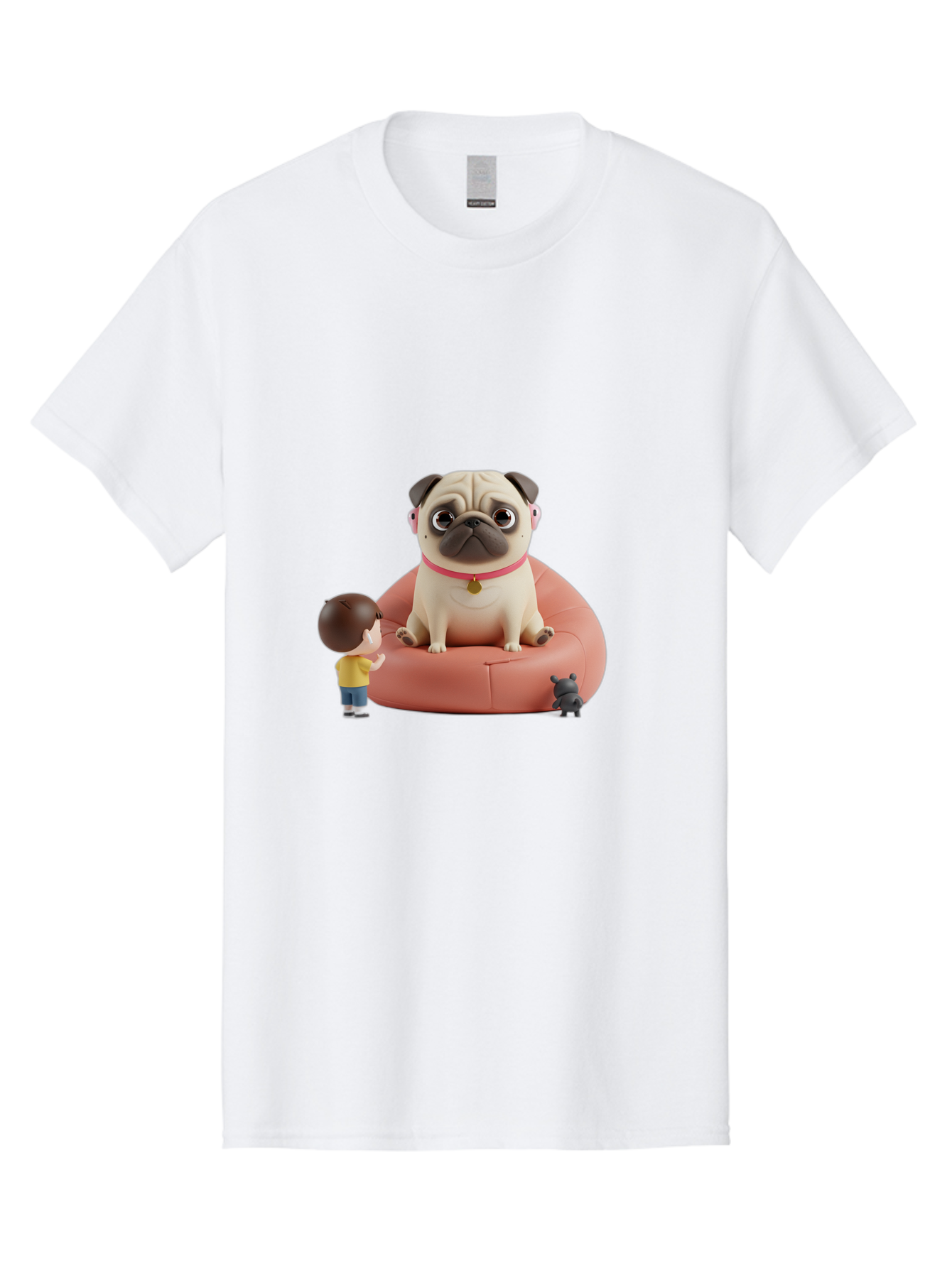 Pug-On-Bean-Bag Men'S Graphic Tee, 100% Cotton, Comfortable Casual Summer Wear, Machine Washable, Vintage Camera, Old Camera, Antique Camera, Black Camera, Classic Photography, Photography Equipment, Nostalgic Device, Film Camera, Camera Art Bai256