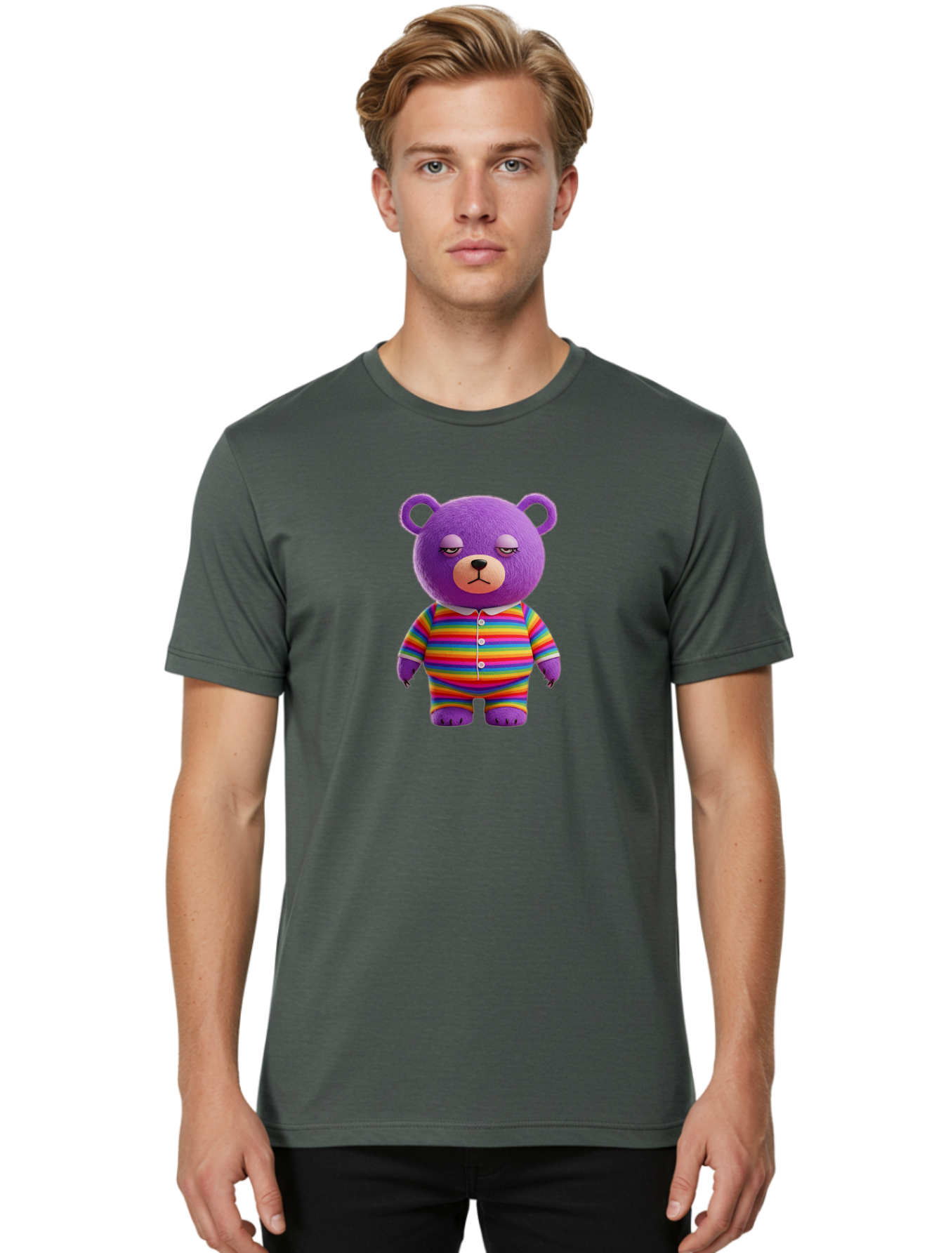 Purple-Teddy-Bear Men'S Graphic Tee, 100% Cotton, Comfortable Casual Summer Wear, Machine Washable, Vintage Camera, Old Camera, Antique Camera, Black Camera, Classic Photography, Photography Equipment, Nostalgic Device, Film Camera, Camera Art Bai263
