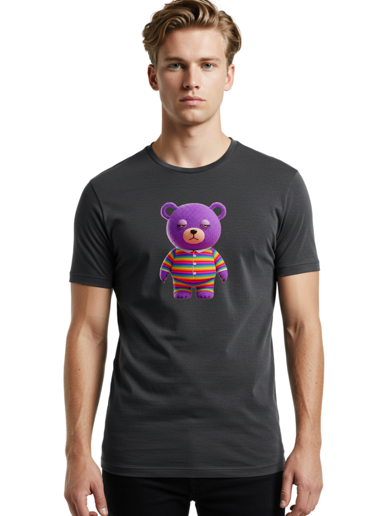 Purple-Teddy-Bear Men'S Graphic Tee, 100% Cotton, Comfortable Casual Summer Wear, Machine Washable, Vintage Camera, Old Camera, Antique Camera, Black Camera, Classic Photography, Photography Equipment, Nostalgic Device, Film Camera, Camera Art Bai263