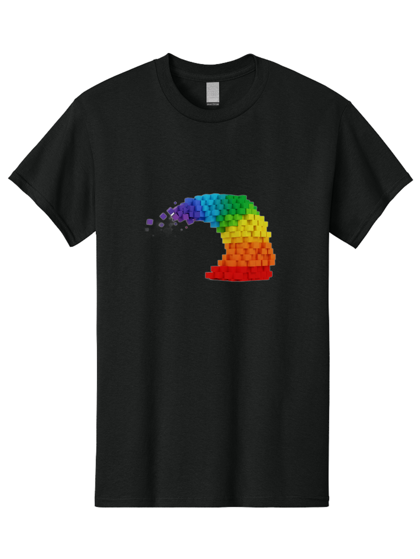 Rainbow-3D-Pixel-Wave Men'S Graphic Tee, 100% Cotton, Comfortable Casual Summer Wear, Machine Washable, Vintage Camera, Old Camera, Antique Camera, Black Camera, Classic Photography, Photography Equipment, Nostalgic Device, Film Camera, Bai283