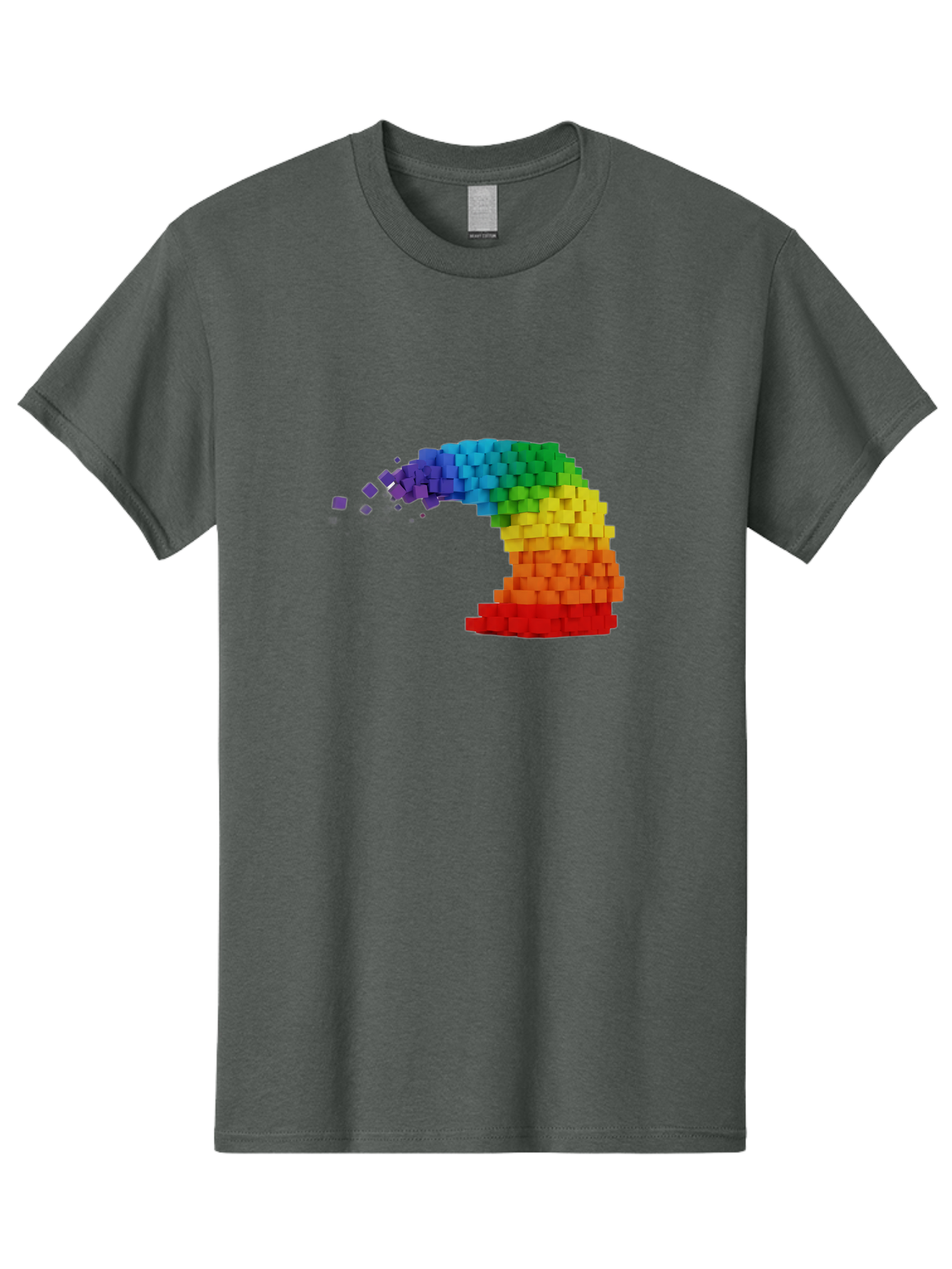 Rainbow-3D-Pixel-Wave Men'S Graphic Tee, 100% Cotton, Comfortable Casual Summer Wear, Machine Washable, Vintage Camera, Old Camera, Antique Camera, Black Camera, Classic Photography, Photography Equipment, Nostalgic Device, Film Camera, Bai283