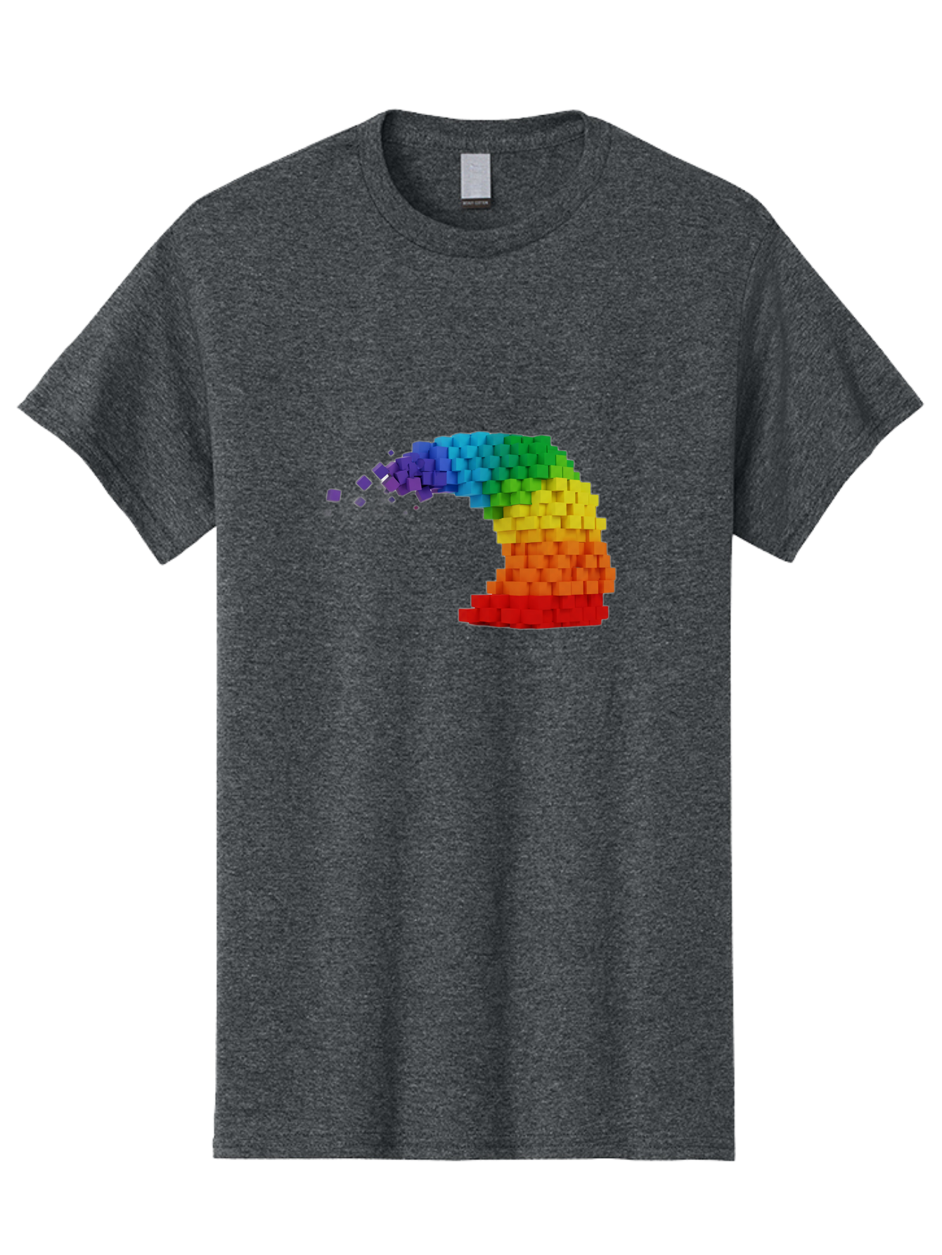 Rainbow-3D-Pixel-Wave Men'S Graphic Tee, 100% Cotton, Comfortable Casual Summer Wear, Machine Washable, Vintage Camera, Old Camera, Antique Camera, Black Camera, Classic Photography, Photography Equipment, Nostalgic Device, Film Camera, Bai283