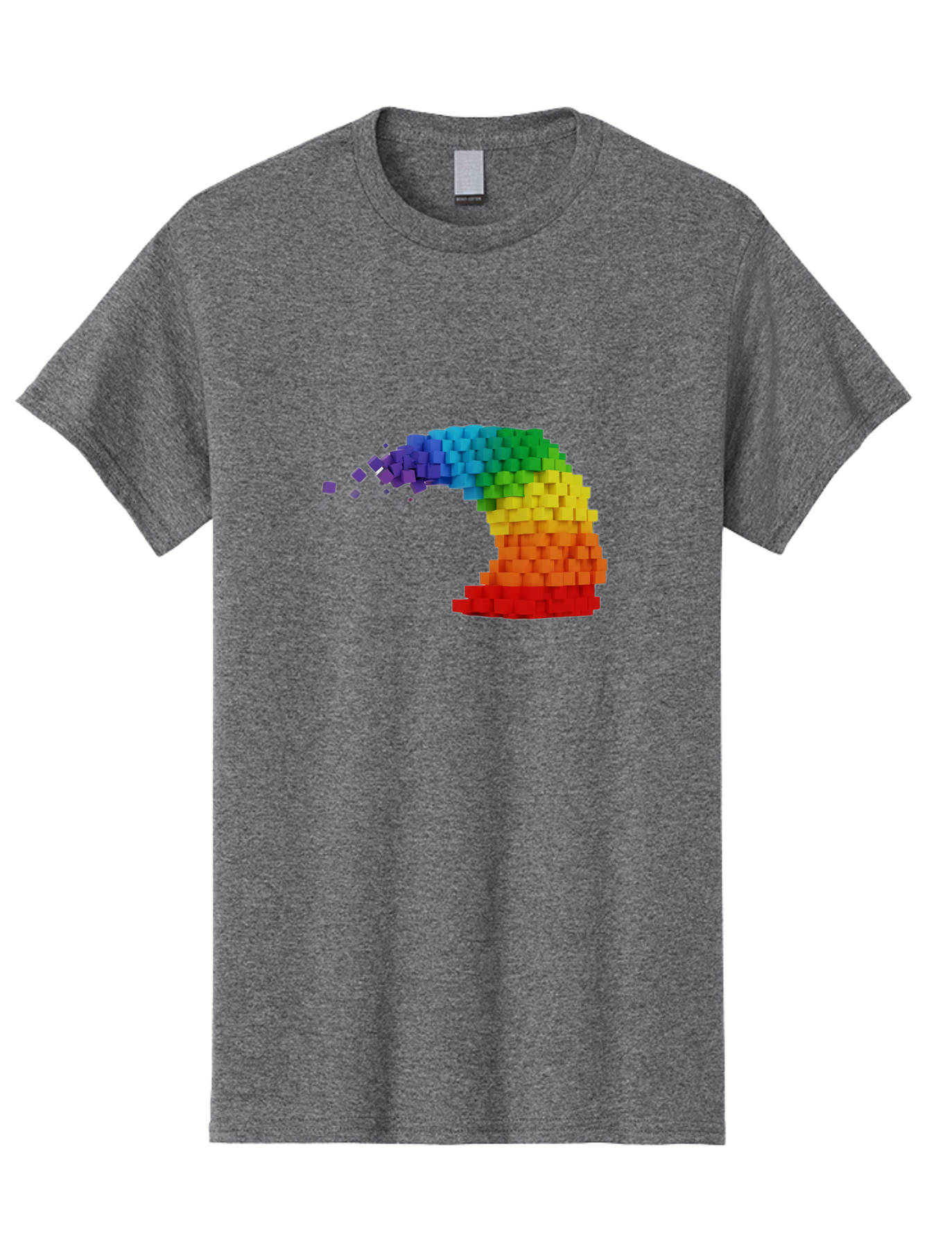 Rainbow-3D-Pixel-Wave Men'S Graphic Tee, 100% Cotton, Comfortable Casual Summer Wear, Machine Washable, Vintage Camera, Old Camera, Antique Camera, Black Camera, Classic Photography, Photography Equipment, Nostalgic Device, Film Camera, Bai283
