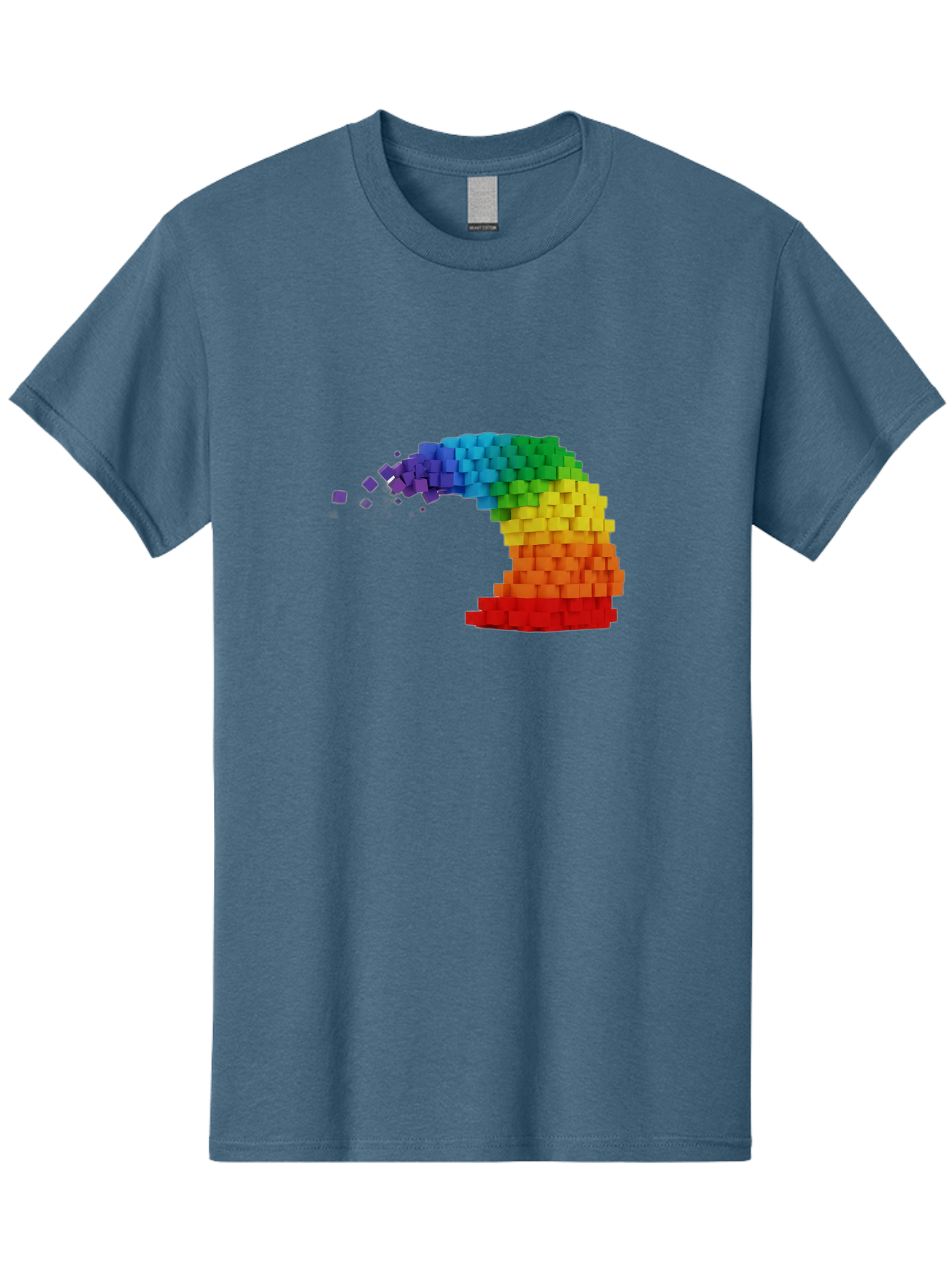 Rainbow-3D-Pixel-Wave Men'S Graphic Tee, 100% Cotton, Comfortable Casual Summer Wear, Machine Washable, Vintage Camera, Old Camera, Antique Camera, Black Camera, Classic Photography, Photography Equipment, Nostalgic Device, Film Camera, Bai283