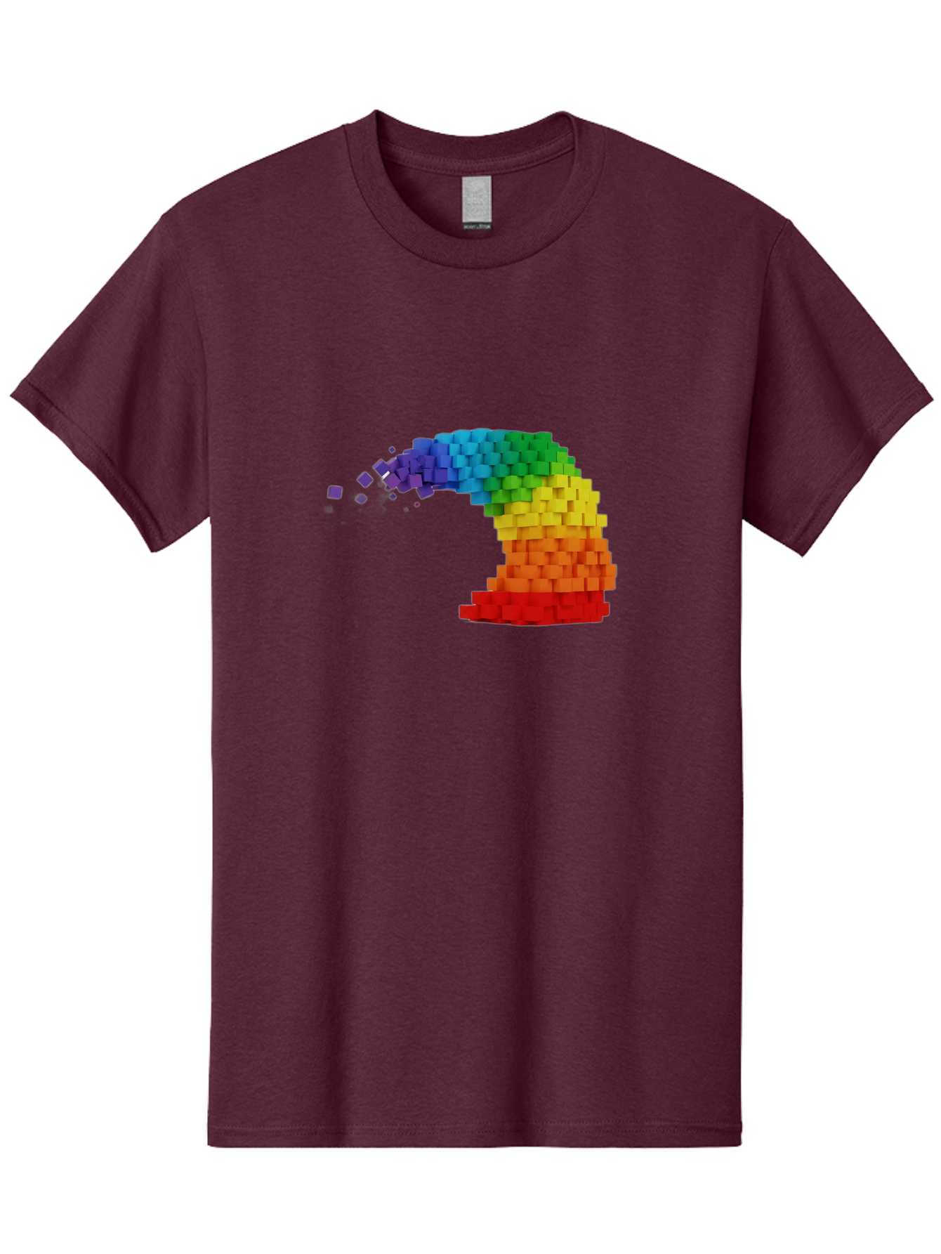 Rainbow-3D-Pixel-Wave Men'S Graphic Tee, 100% Cotton, Comfortable Casual Summer Wear, Machine Washable, Vintage Camera, Old Camera, Antique Camera, Black Camera, Classic Photography, Photography Equipment, Nostalgic Device, Film Camera, Bai283
