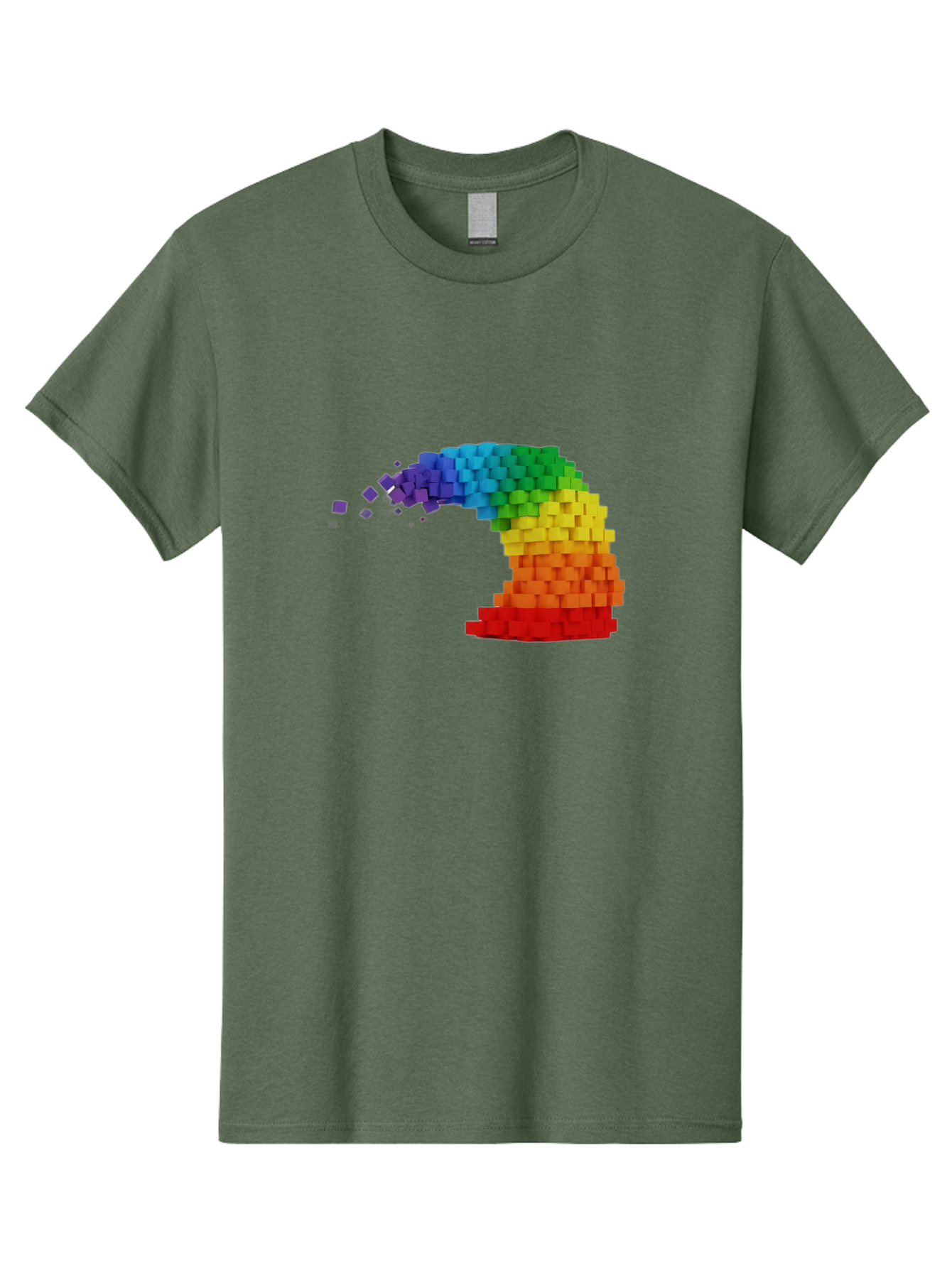 Rainbow-3D-Pixel-Wave Men'S Graphic Tee, 100% Cotton, Comfortable Casual Summer Wear, Machine Washable, Vintage Camera, Old Camera, Antique Camera, Black Camera, Classic Photography, Photography Equipment, Nostalgic Device, Film Camera, Bai283