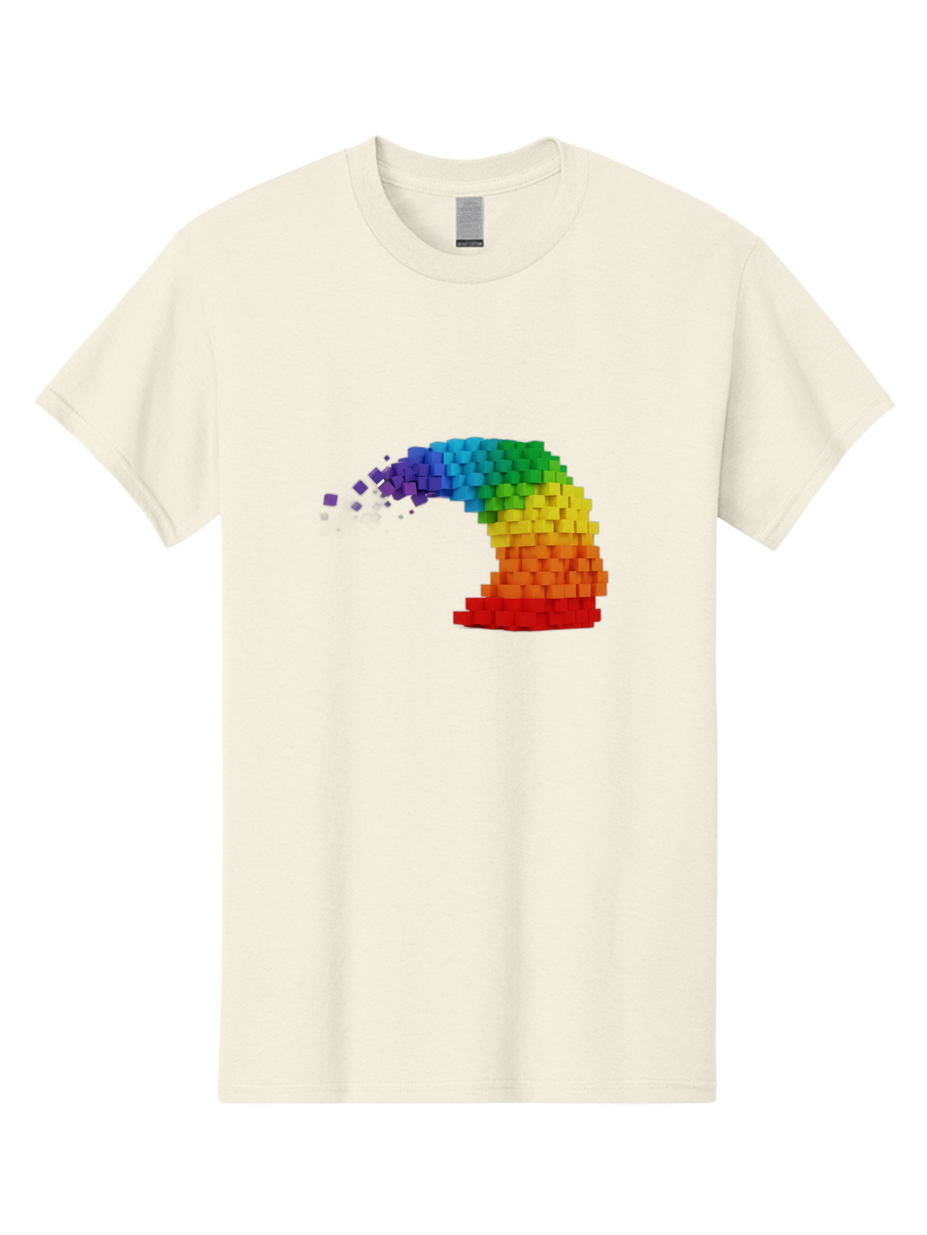 Rainbow-3D-Pixel-Wave Men'S Graphic Tee, 100% Cotton, Comfortable Casual Summer Wear, Machine Washable, Vintage Camera, Old Camera, Antique Camera, Black Camera, Classic Photography, Photography Equipment, Nostalgic Device, Film Camera, Bai283