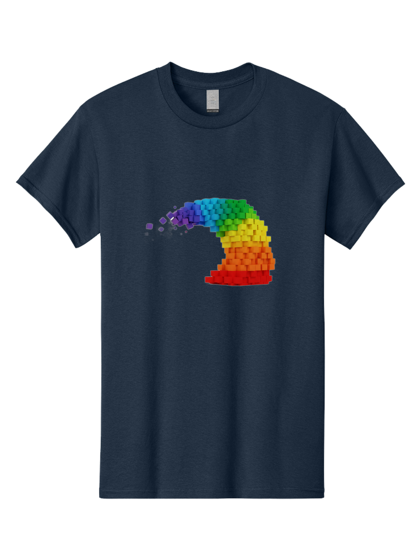 Rainbow-3D-Pixel-Wave Men'S Graphic Tee, 100% Cotton, Comfortable Casual Summer Wear, Machine Washable, Vintage Camera, Old Camera, Antique Camera, Black Camera, Classic Photography, Photography Equipment, Nostalgic Device, Film Camera, Bai283