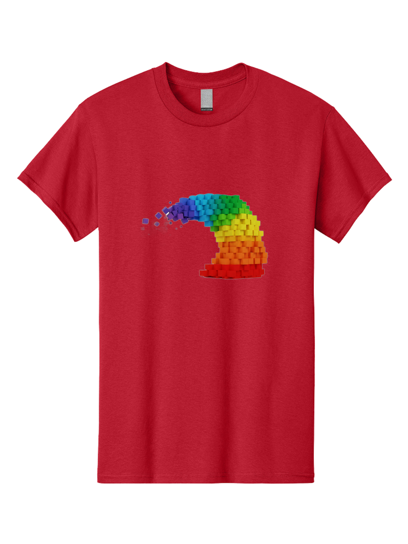 Rainbow-3D-Pixel-Wave Men'S Graphic Tee, 100% Cotton, Comfortable Casual Summer Wear, Machine Washable, Vintage Camera, Old Camera, Antique Camera, Black Camera, Classic Photography, Photography Equipment, Nostalgic Device, Film Camera, Bai283