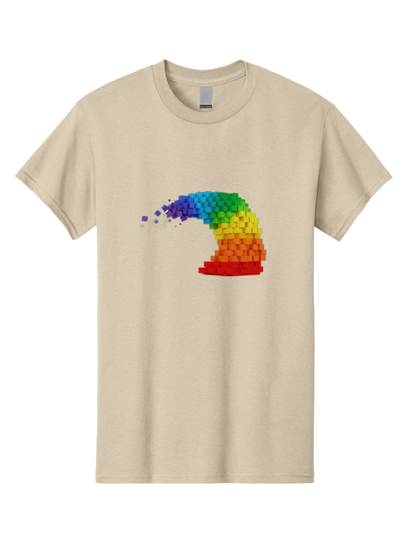Rainbow-3D-Pixel-Wave Men'S Graphic Tee, 100% Cotton, Comfortable Casual Summer Wear, Machine Washable, Vintage Camera, Old Camera, Antique Camera, Black Camera, Classic Photography, Photography Equipment, Nostalgic Device, Film Camera, Bai283