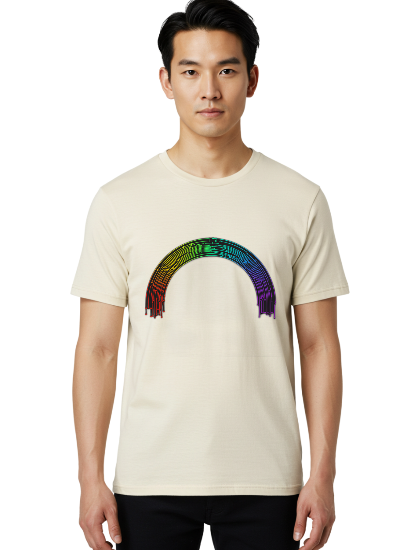 Rainbow-Arch Men'S Graphic Tee, 100% Cotton, Comfortable Casual Summer Wear, Machine Washable, Vintage Camera, Old Camera, Antique Camera, Black Camera, Classic Photography, Photography Equipment, Nostalgic Device, Film Camera, Camera Art Bai285