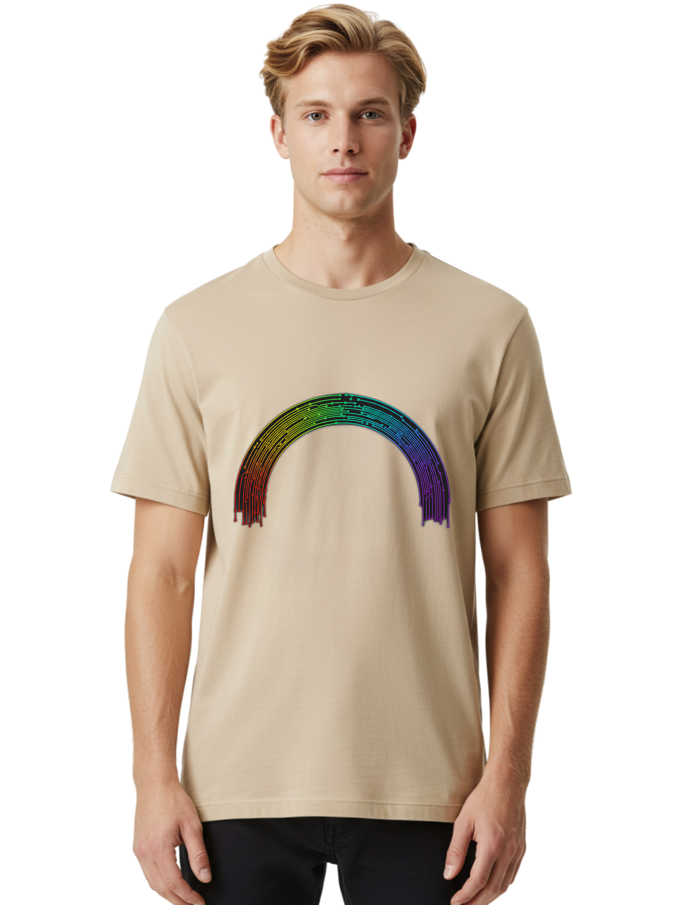 Rainbow-Arch Men'S Graphic Tee, 100% Cotton, Comfortable Casual Summer Wear, Machine Washable, Vintage Camera, Old Camera, Antique Camera, Black Camera, Classic Photography, Photography Equipment, Nostalgic Device, Film Camera, Camera Art Bai285