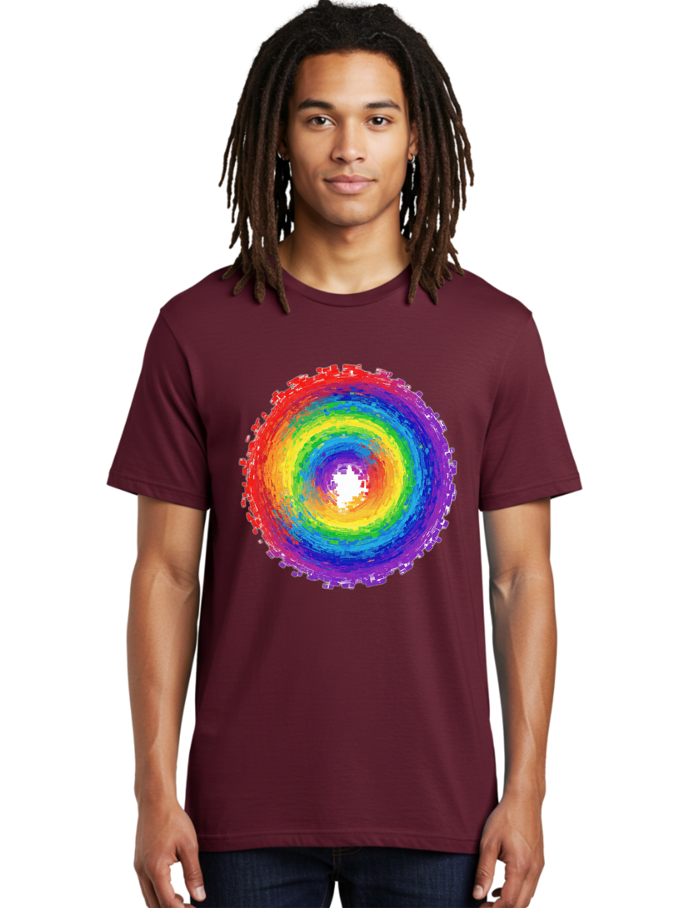 Rainbow-Circle-3 Men'S Graphic Tee, 100% Cotton, Comfortable Casual Summer Wear, Machine Washable, Vintage Camera, Old Camera, Antique Camera, Black Camera, Classic Photography, Photography Equipment, Nostalgic Device, Film Camera, Camera Art Bai290