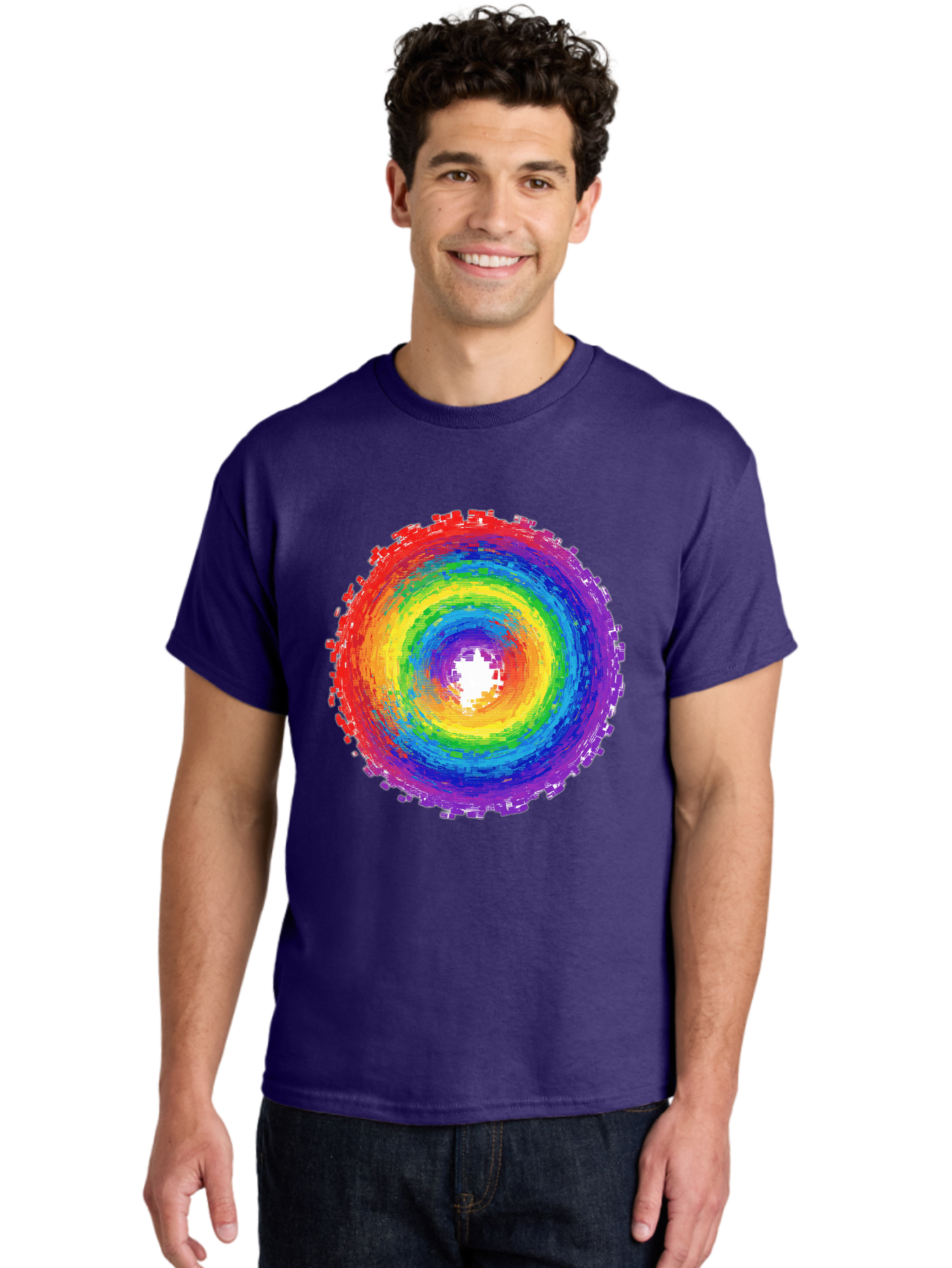 Rainbow-Circle-3 Men'S Graphic Tee, 100% Cotton, Comfortable Casual Summer Wear, Machine Washable, Vintage Camera, Old Camera, Antique Camera, Black Camera, Classic Photography, Photography Equipment, Nostalgic Device, Film Camera, Camera Art Bai290