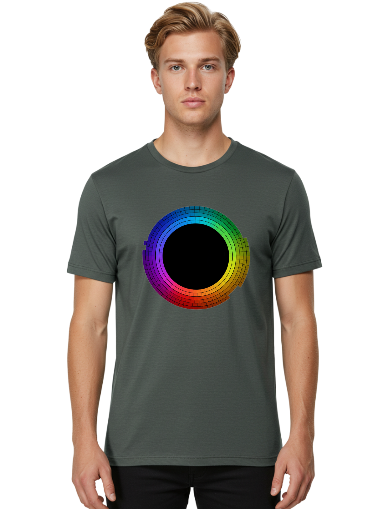 Rainbow-Circle Men'S Graphic Tee, 100% Cotton, Comfortable Casual Summer Wear, Machine Washable, Vintage Camera, Old Camera, Antique Camera, Black Camera, Classic Photography, Photography Equipment, Nostalgic Device, Film Camera, Camera Art Bai291