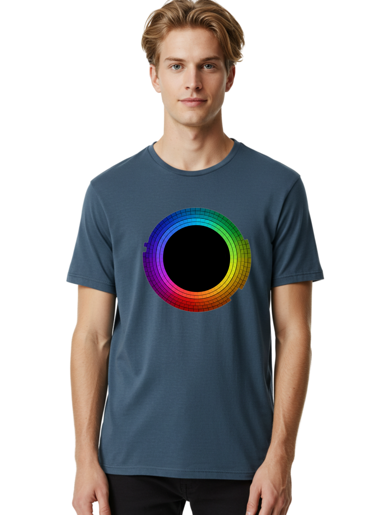 Rainbow-Circle Men'S Graphic Tee, 100% Cotton, Comfortable Casual Summer Wear, Machine Washable, Vintage Camera, Old Camera, Antique Camera, Black Camera, Classic Photography, Photography Equipment, Nostalgic Device, Film Camera, Camera Art Bai291