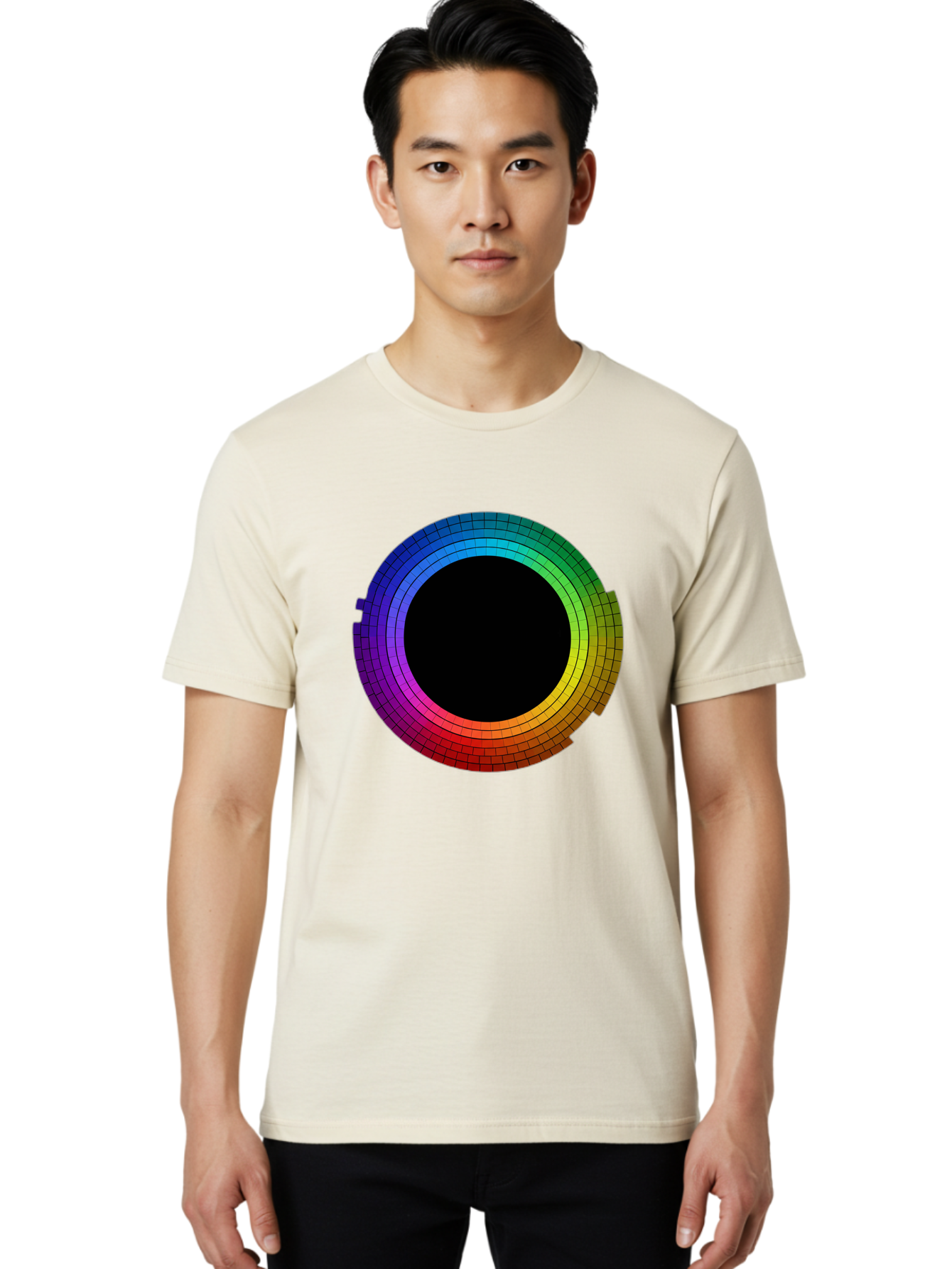 Rainbow-Circle Men'S Graphic Tee, 100% Cotton, Comfortable Casual Summer Wear, Machine Washable, Vintage Camera, Old Camera, Antique Camera, Black Camera, Classic Photography, Photography Equipment, Nostalgic Device, Film Camera, Camera Art Bai291