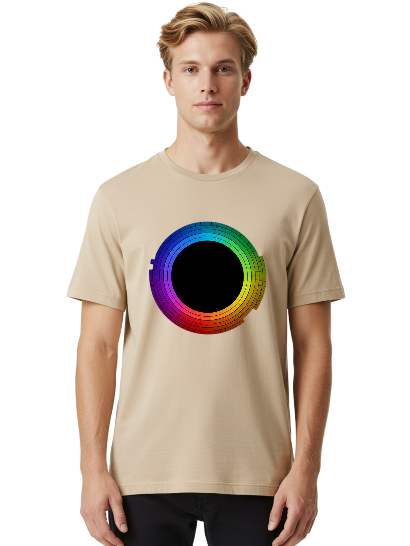 Rainbow-Circle Men'S Graphic Tee, 100% Cotton, Comfortable Casual Summer Wear, Machine Washable, Vintage Camera, Old Camera, Antique Camera, Black Camera, Classic Photography, Photography Equipment, Nostalgic Device, Film Camera, Camera Art Bai291