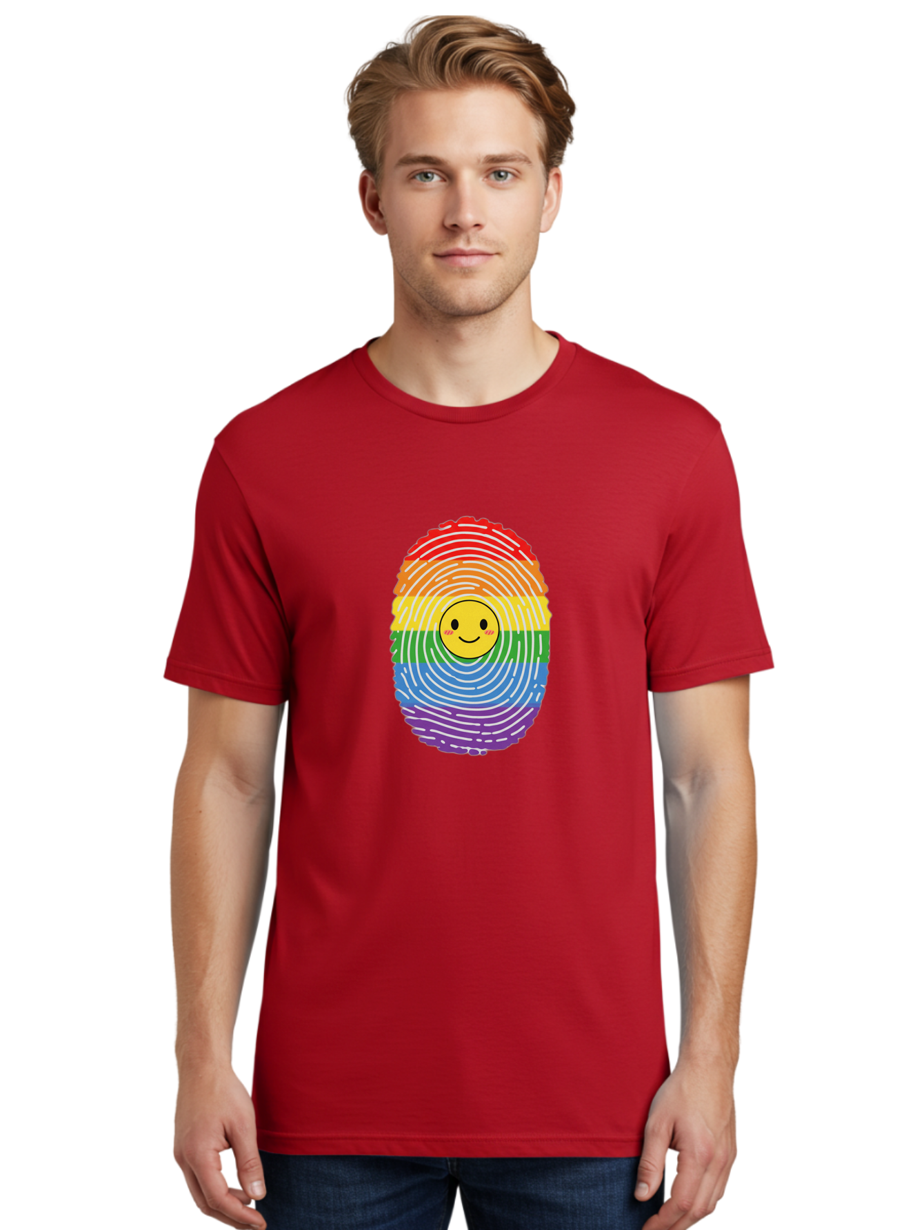 Rainbow-Fingerprint-Smiley Men'S Graphic Tee, 100% Cotton, Comfortable Casual Summer Wear, Machine Washable, Vintage Camera, Old Camera, Antique Camera, Black Camera, Classic Photography, Photography Equipment, Nostalgic Device, Film Camera, Bai293