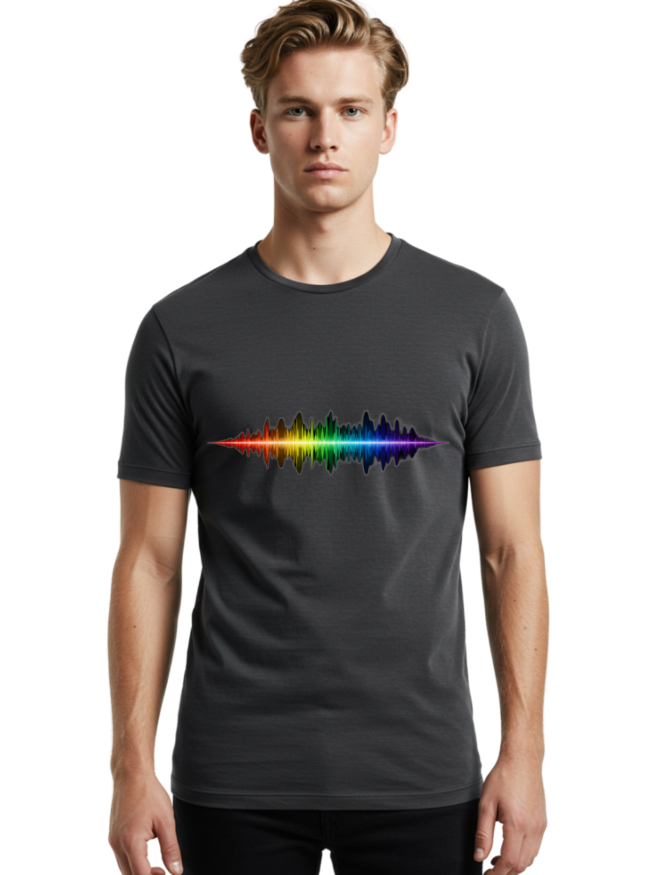 Rainbow-Sound-Wave Men'S Graphic Tee, 100% Cotton, Comfortable Casual Summer Wear, Machine Washable, Vintage Camera, Old Camera, Antique Camera, Black Camera, Classic Photography, Photography Equipment, Nostalgic Device, Film Camera, Bai295