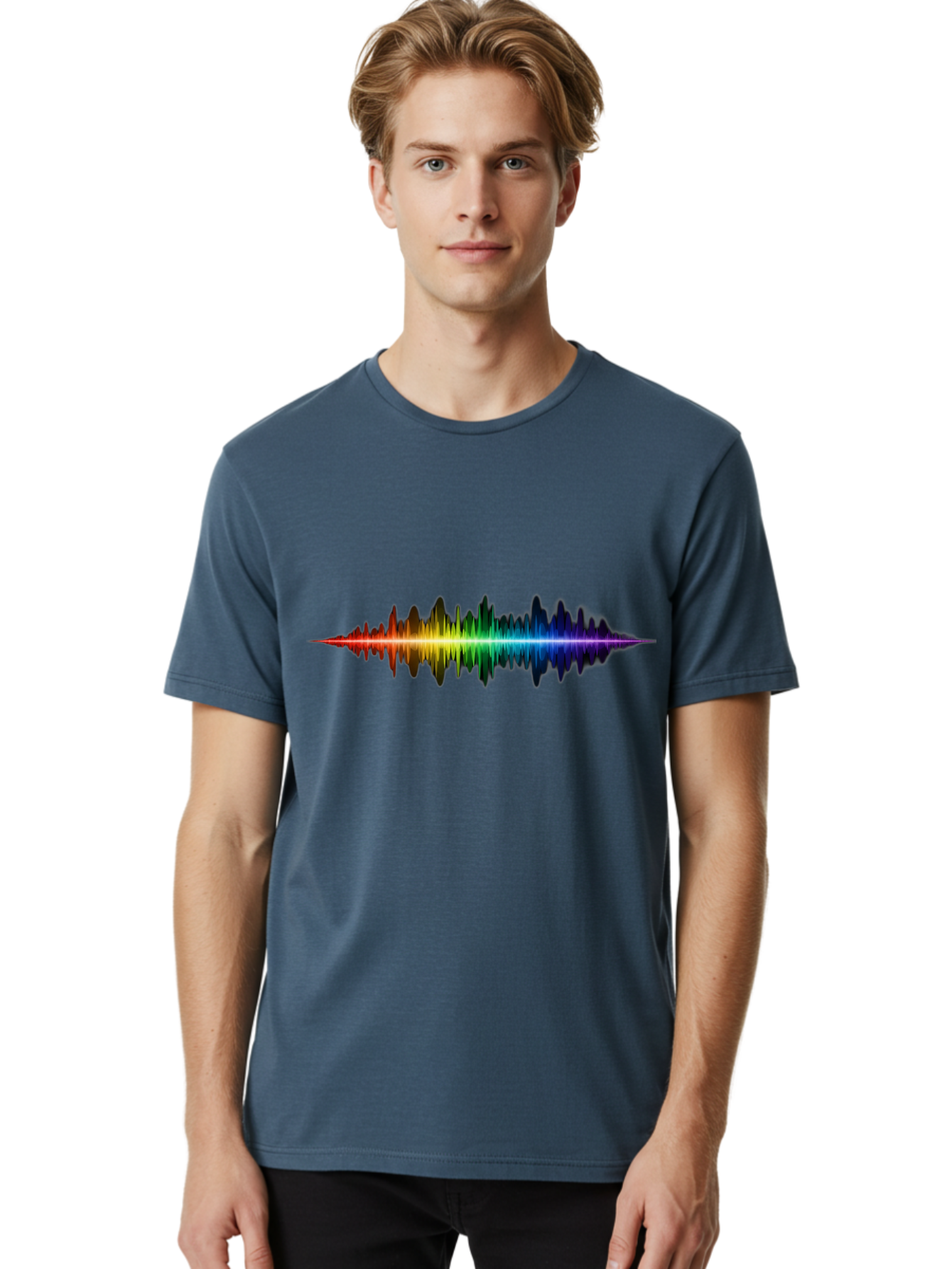 Rainbow-Sound-Wave Men'S Graphic Tee, 100% Cotton, Comfortable Casual Summer Wear, Machine Washable, Vintage Camera, Old Camera, Antique Camera, Black Camera, Classic Photography, Photography Equipment, Nostalgic Device, Film Camera, Bai295