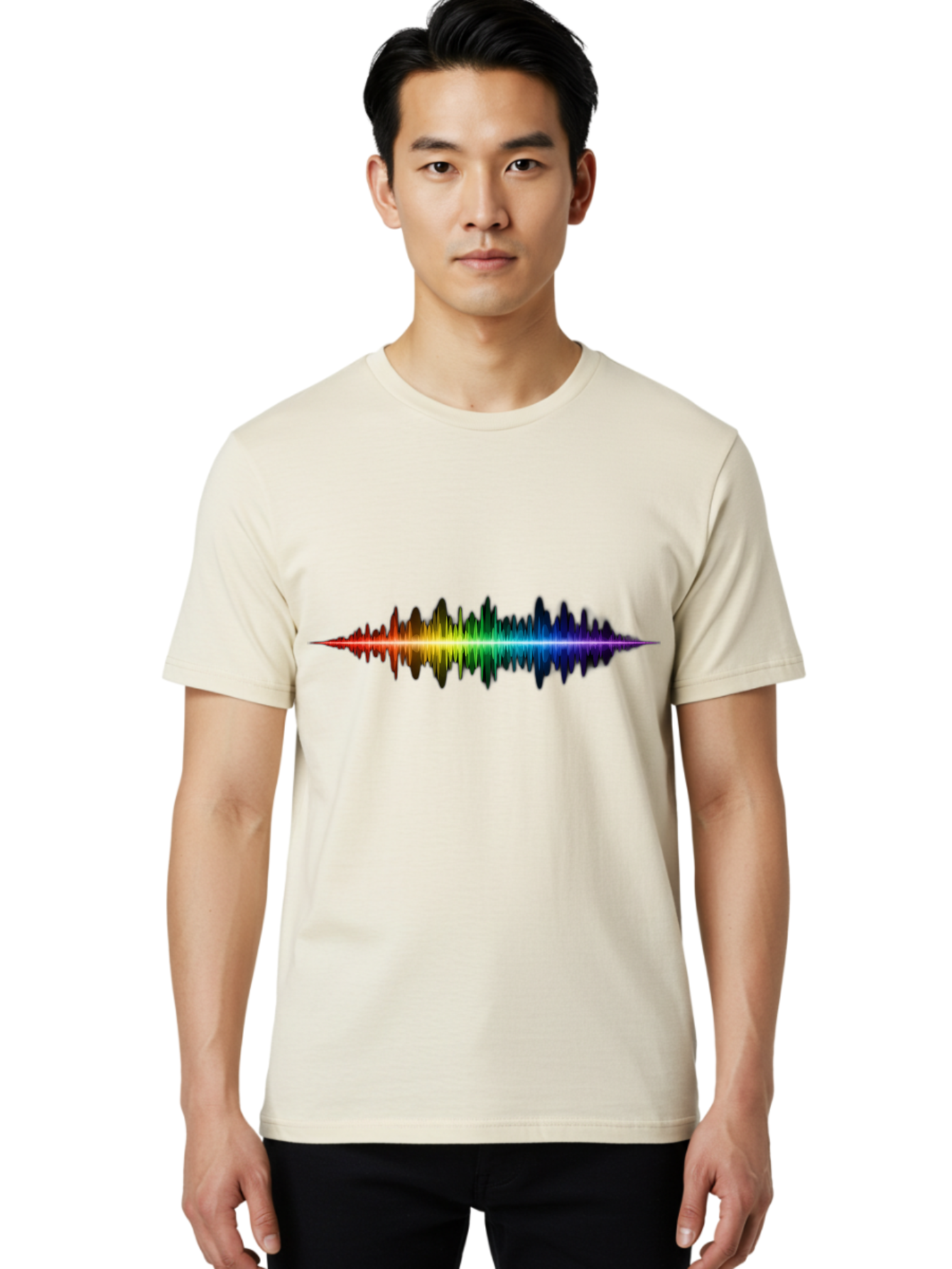 Rainbow-Sound-Wave Men'S Graphic Tee, 100% Cotton, Comfortable Casual Summer Wear, Machine Washable, Vintage Camera, Old Camera, Antique Camera, Black Camera, Classic Photography, Photography Equipment, Nostalgic Device, Film Camera, Bai295