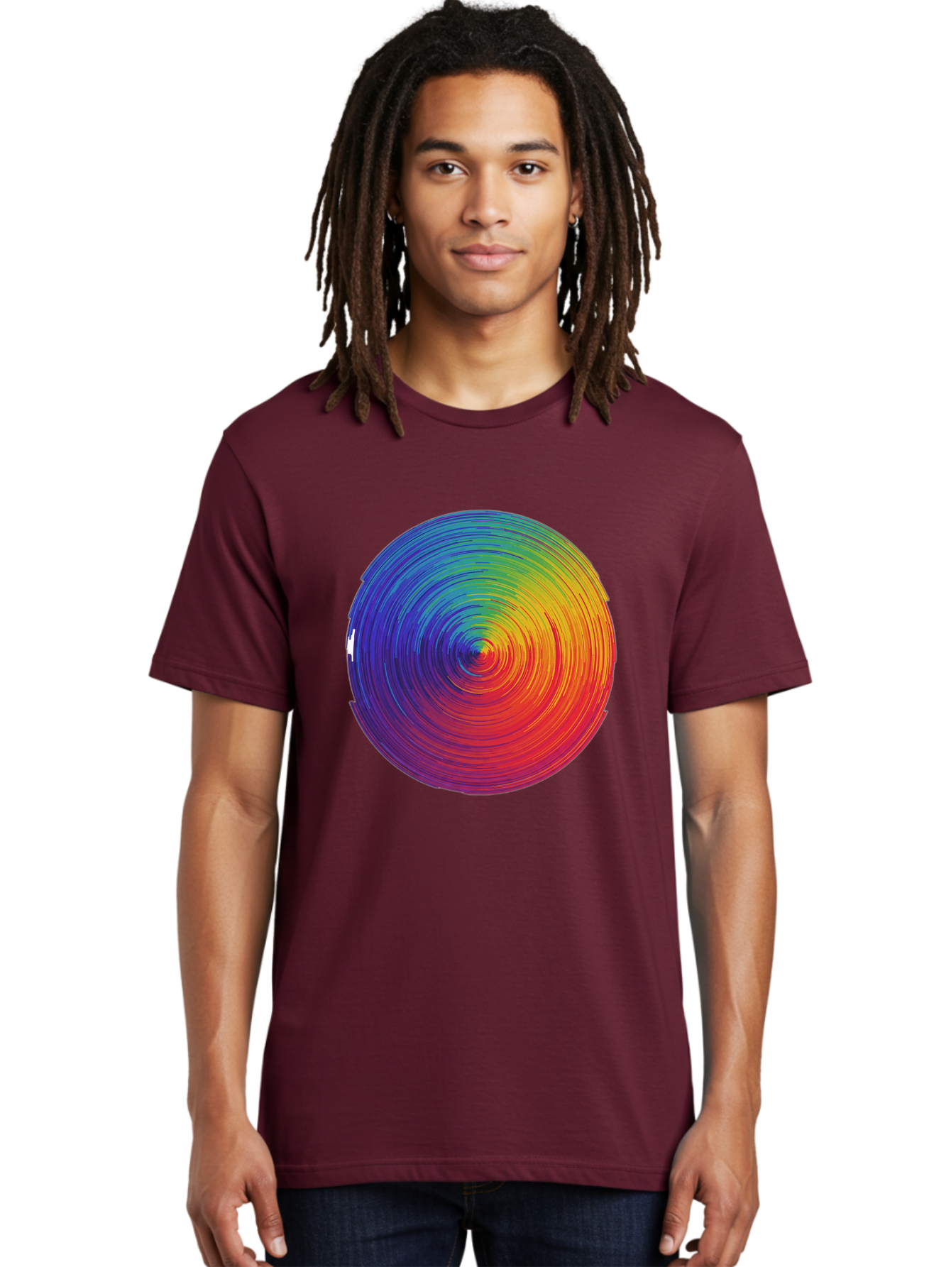 Rainbow-Spiral-Circle Men'S Graphic Tee, 100% Cotton, Comfortable Casual Summer Wear, Machine Washable, Vintage Camera, Old Camera, Antique Camera, Black Camera, Classic Photography, Photography Equipment, Nostalgic Device, Film Camera, Bai296