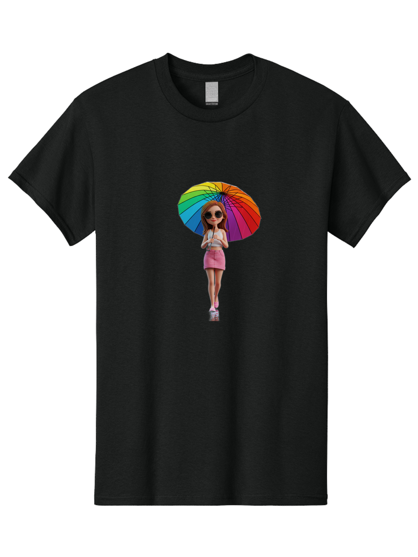 Rainbow-Umbrella-Girl Men'S Graphic Tee, 100% Cotton, Comfortable Casual Summer Wear, Machine Washable, Vintage Camera, Old Camera, Antique Camera, Black Camera, Classic Photography, Photography Equipment, Nostalgic Device, Film Camera, Bai297
