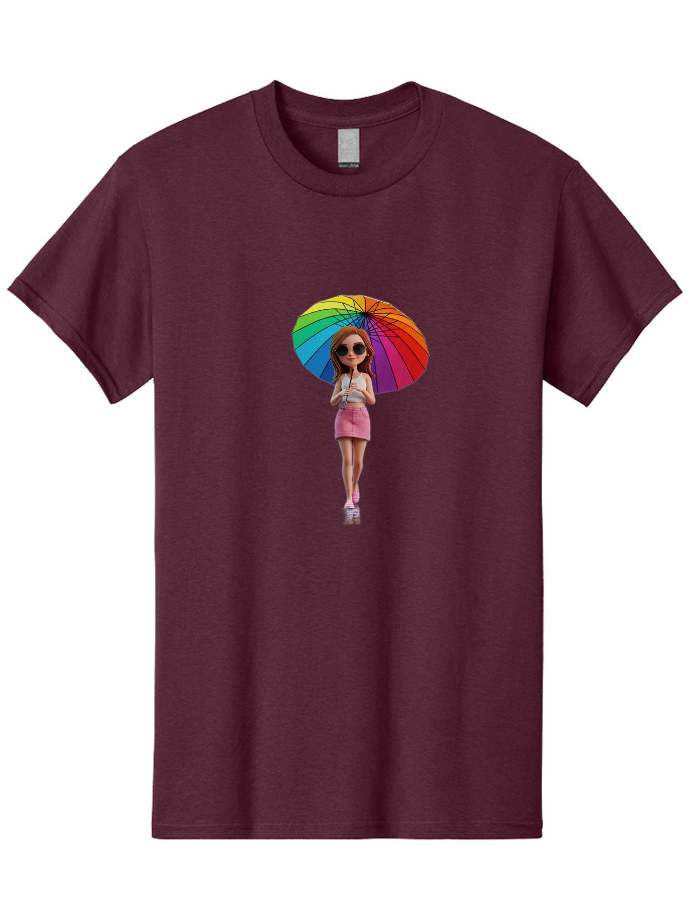 Rainbow-Umbrella-Girl Men'S Graphic Tee, 100% Cotton, Comfortable Casual Summer Wear, Machine Washable, Vintage Camera, Old Camera, Antique Camera, Black Camera, Classic Photography, Photography Equipment, Nostalgic Device, Film Camera, Bai297