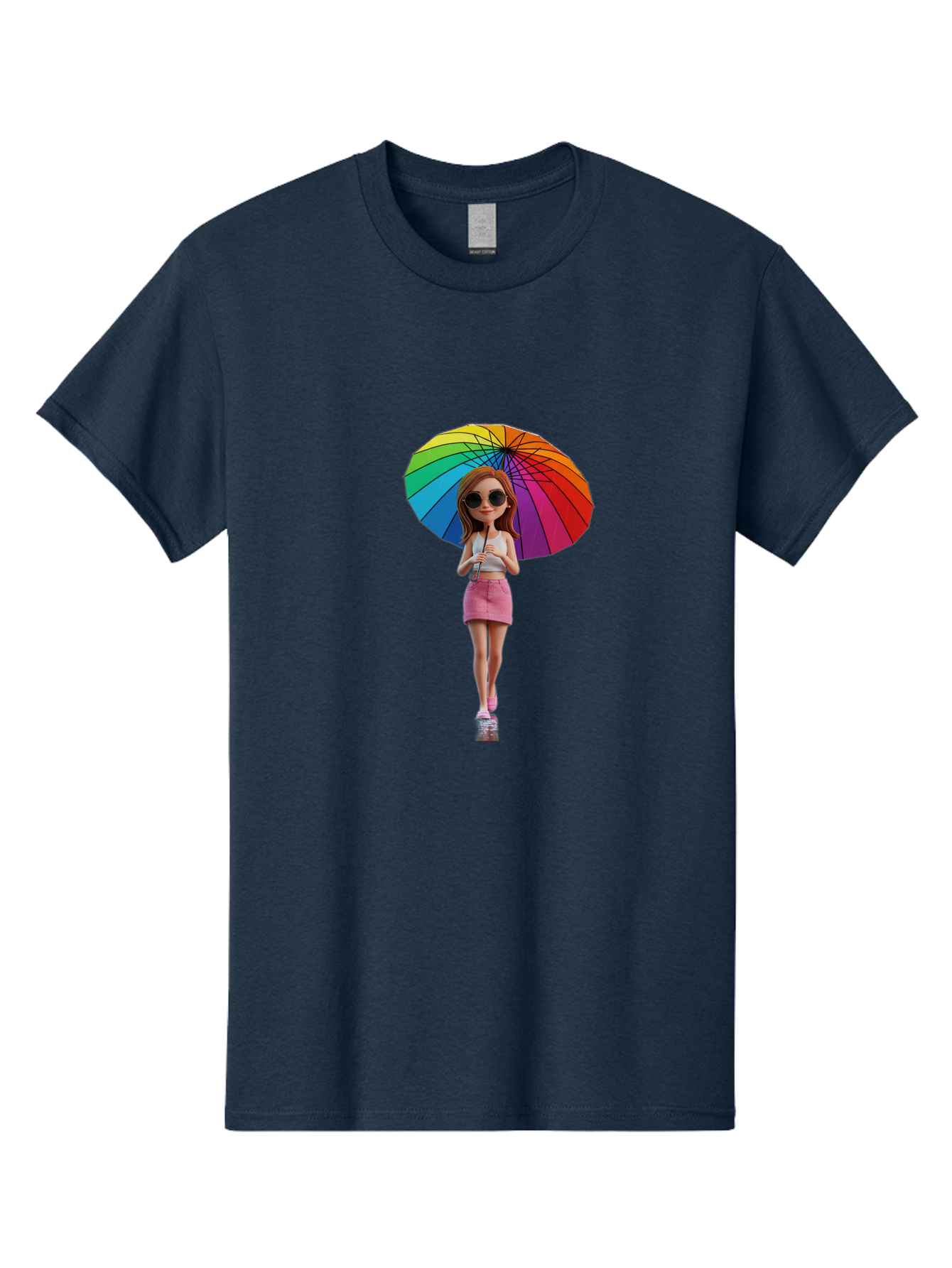Rainbow-Umbrella-Girl Men'S Graphic Tee, 100% Cotton, Comfortable Casual Summer Wear, Machine Washable, Vintage Camera, Old Camera, Antique Camera, Black Camera, Classic Photography, Photography Equipment, Nostalgic Device, Film Camera, Bai297