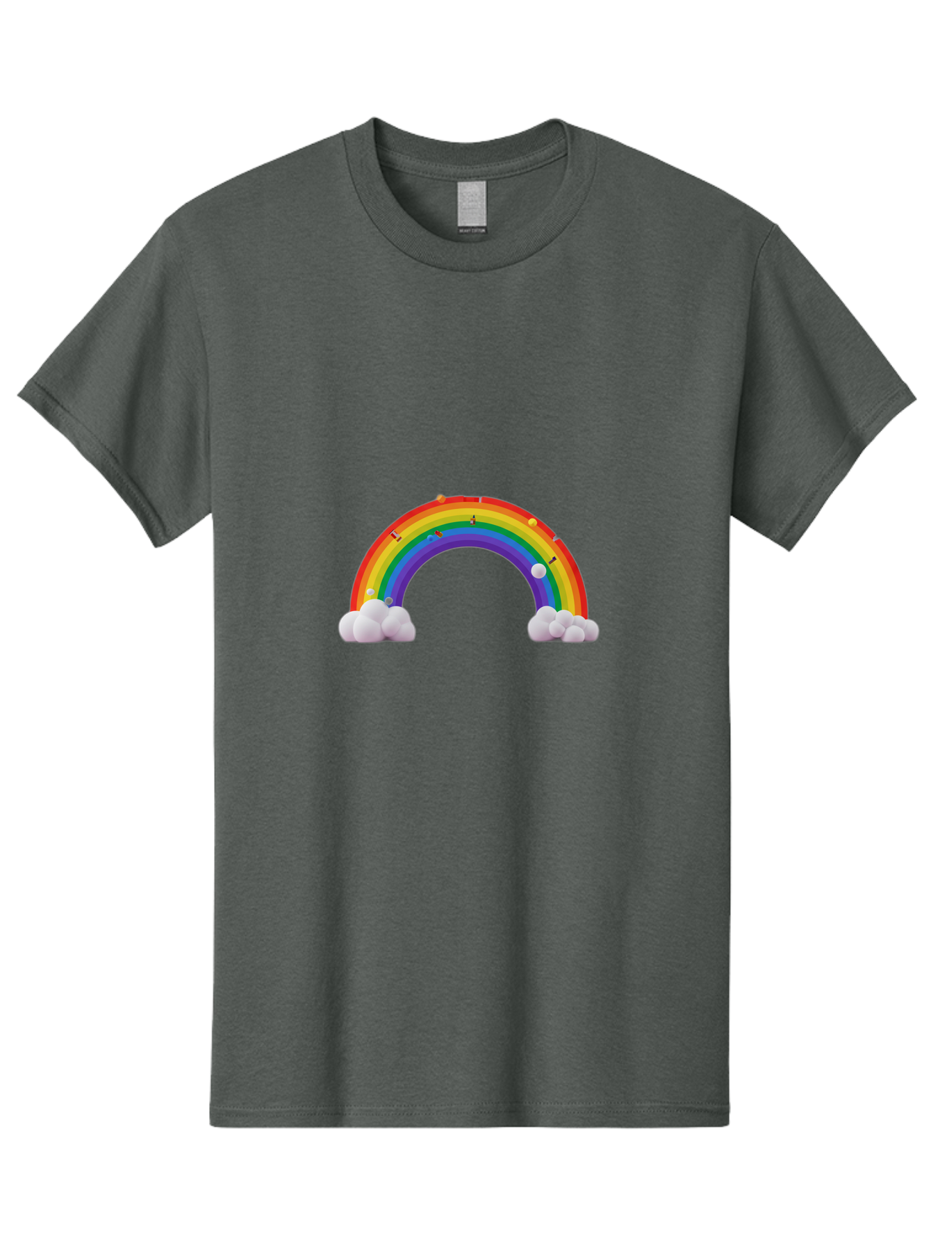 Rainbow-With-Clouds Men'S Graphic Tee, 100% Cotton, Comfortable Casual Summer Wear, Machine Washable, Vintage Camera, Old Camera, Antique Camera, Black Camera, Classic Photography, Photography Equipment, Nostalgic Device, Film Camera, Bai298
