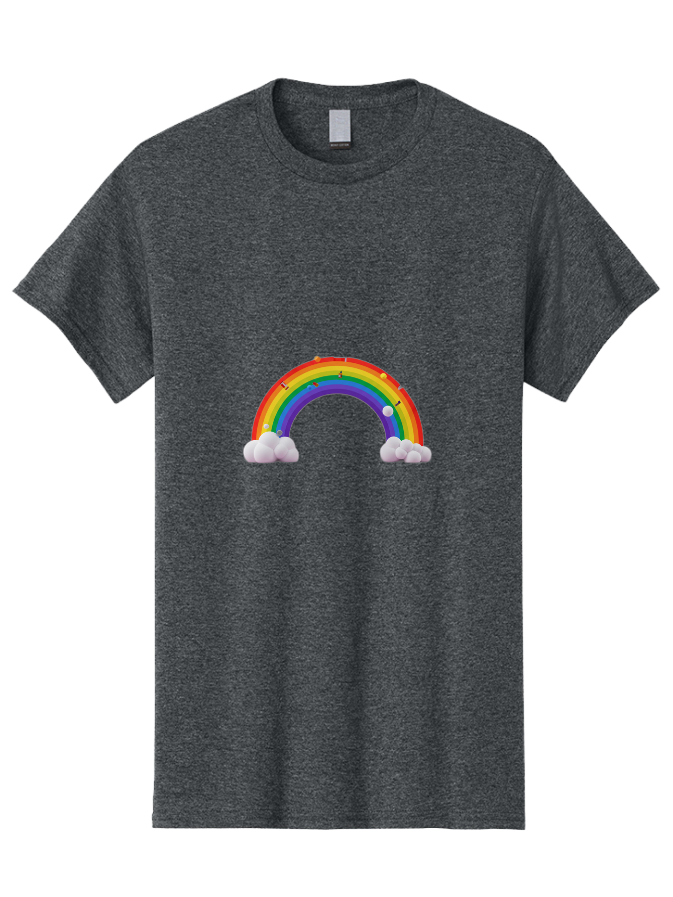 Rainbow-With-Clouds Men'S Graphic Tee, 100% Cotton, Comfortable Casual Summer Wear, Machine Washable, Vintage Camera, Old Camera, Antique Camera, Black Camera, Classic Photography, Photography Equipment, Nostalgic Device, Film Camera, Bai298