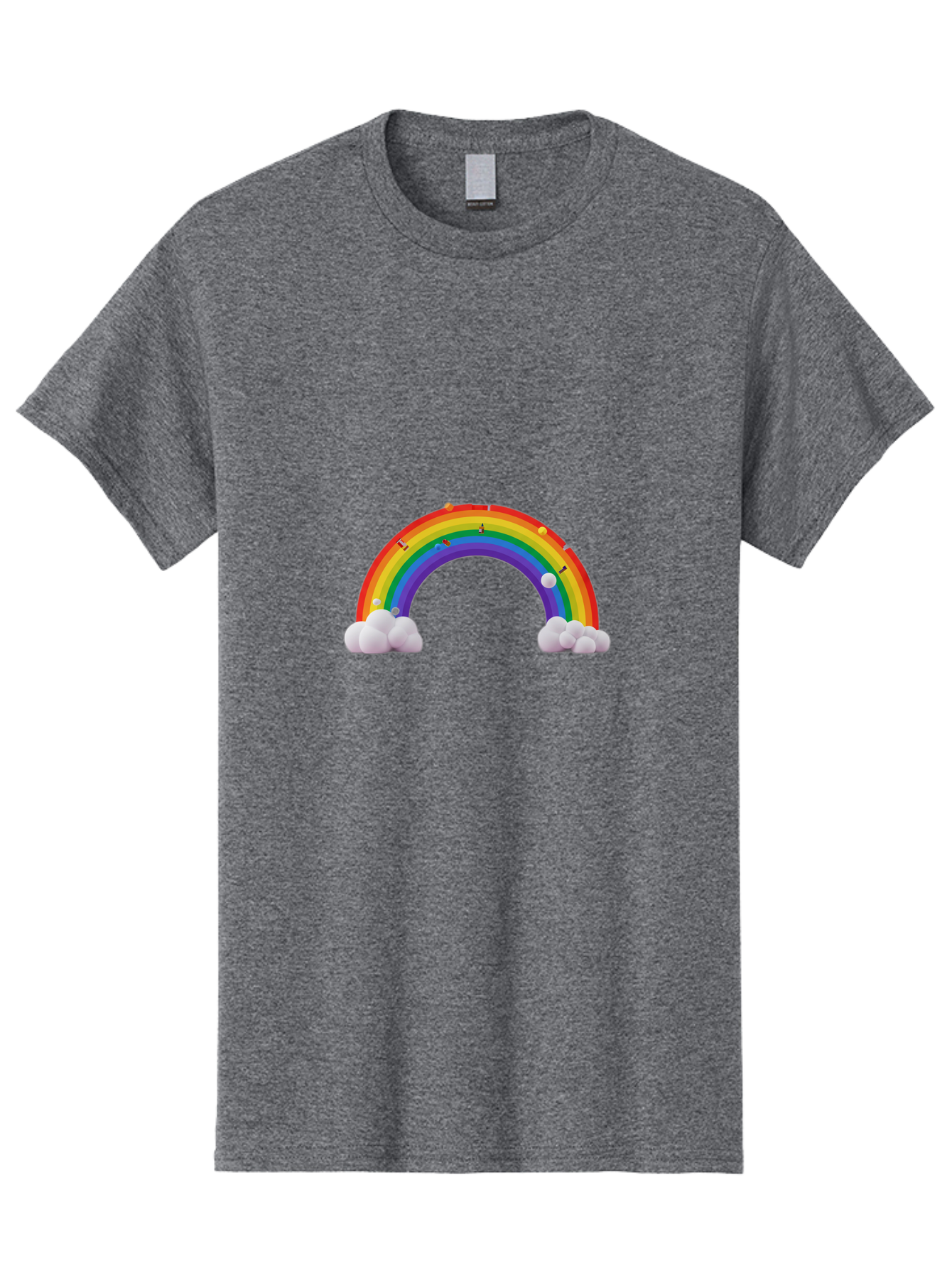 Rainbow-With-Clouds Men'S Graphic Tee, 100% Cotton, Comfortable Casual Summer Wear, Machine Washable, Vintage Camera, Old Camera, Antique Camera, Black Camera, Classic Photography, Photography Equipment, Nostalgic Device, Film Camera, Bai298
