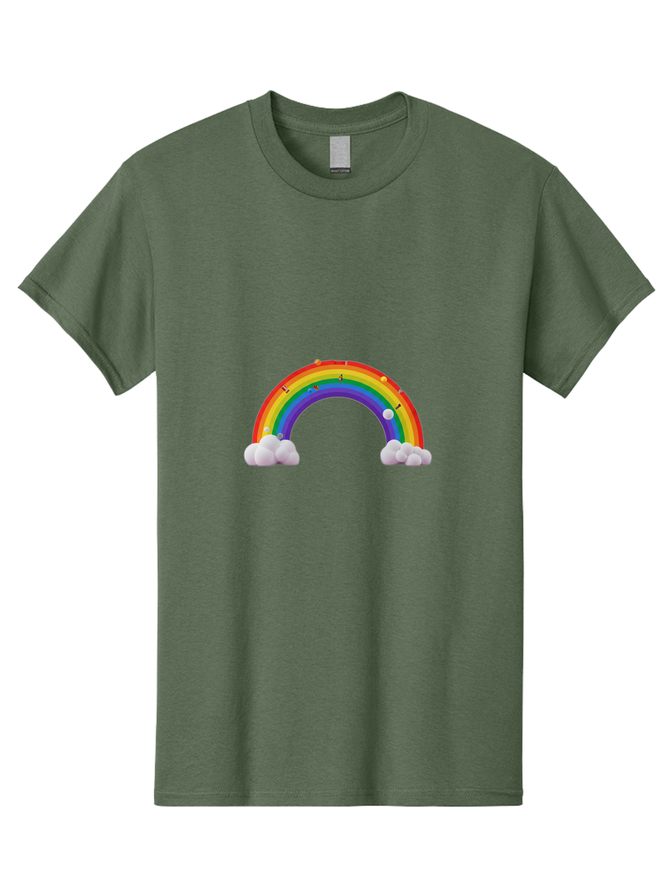 Rainbow-With-Clouds Men'S Graphic Tee, 100% Cotton, Comfortable Casual Summer Wear, Machine Washable, Vintage Camera, Old Camera, Antique Camera, Black Camera, Classic Photography, Photography Equipment, Nostalgic Device, Film Camera, Bai298
