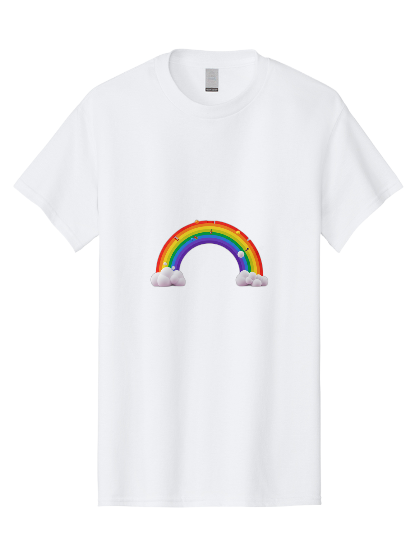 Rainbow-With-Clouds Men'S Graphic Tee, 100% Cotton, Comfortable Casual Summer Wear, Machine Washable, Vintage Camera, Old Camera, Antique Camera, Black Camera, Classic Photography, Photography Equipment, Nostalgic Device, Film Camera, Bai298