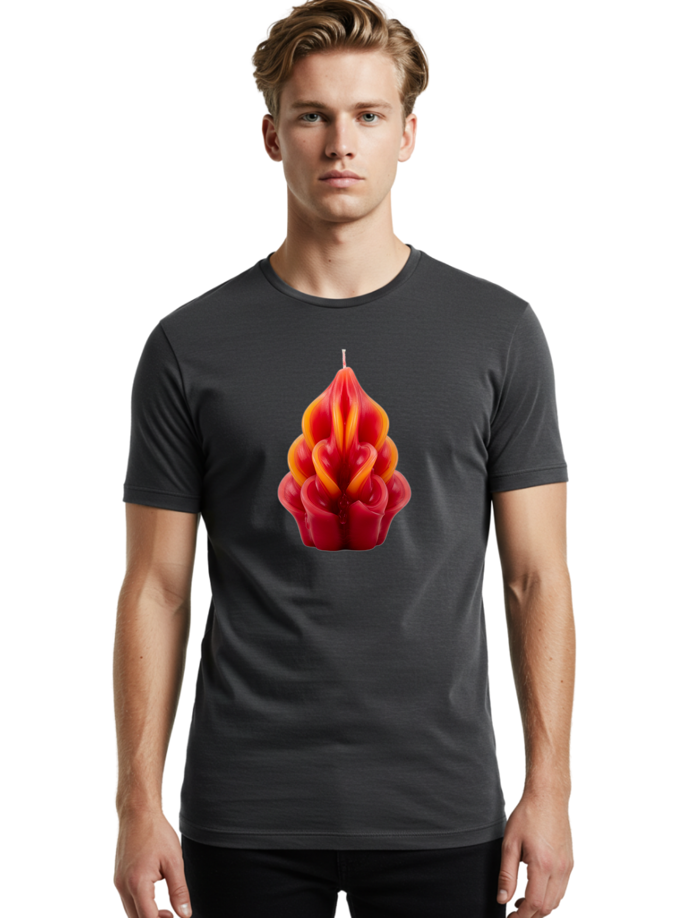 Red-Tulip-Candle Men'S Graphic Tee, 100% Cotton, Comfortable Casual Summer Wear, Machine Washable, Vintage Camera, Old Camera, Antique Camera, Black Camera, Classic Photography, Photography Equipment, Nostalgic Device, Film Camera, Camera Art Bai302